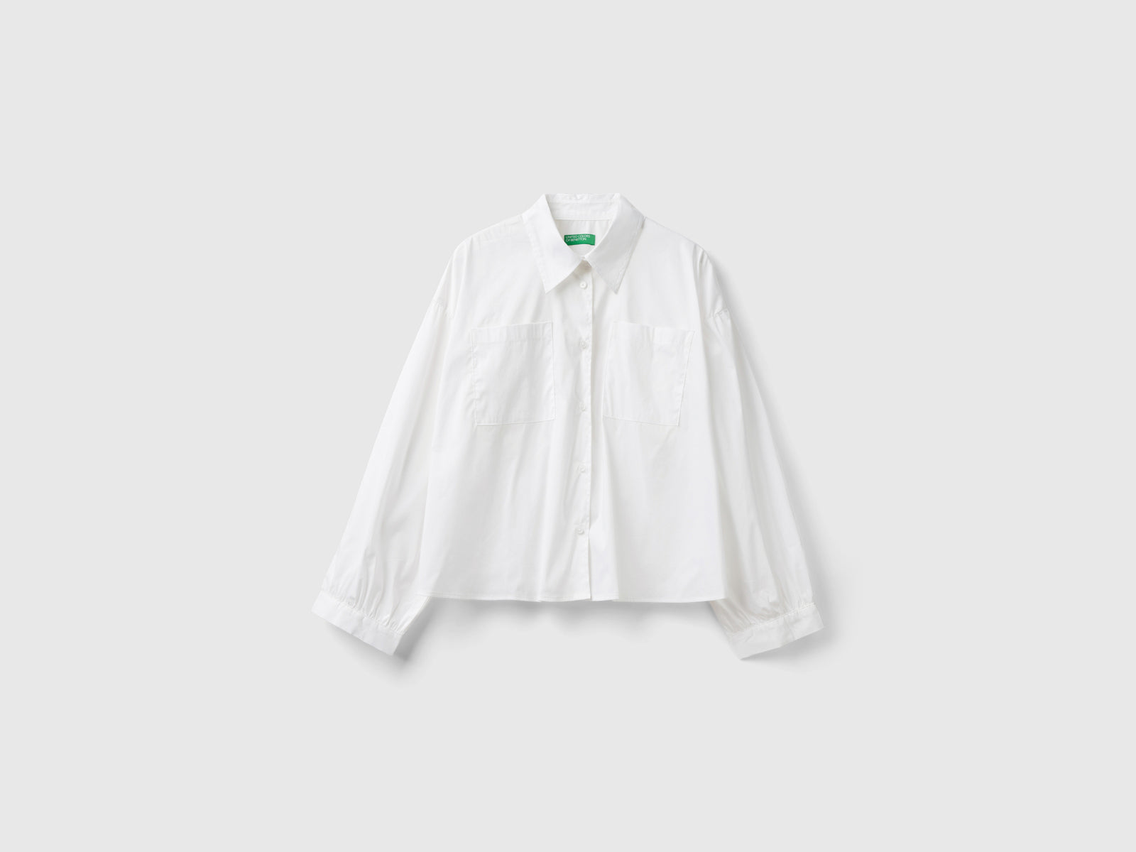 Camicia boxy fit manica a palloncino da donna bianco | Benetton Outlet