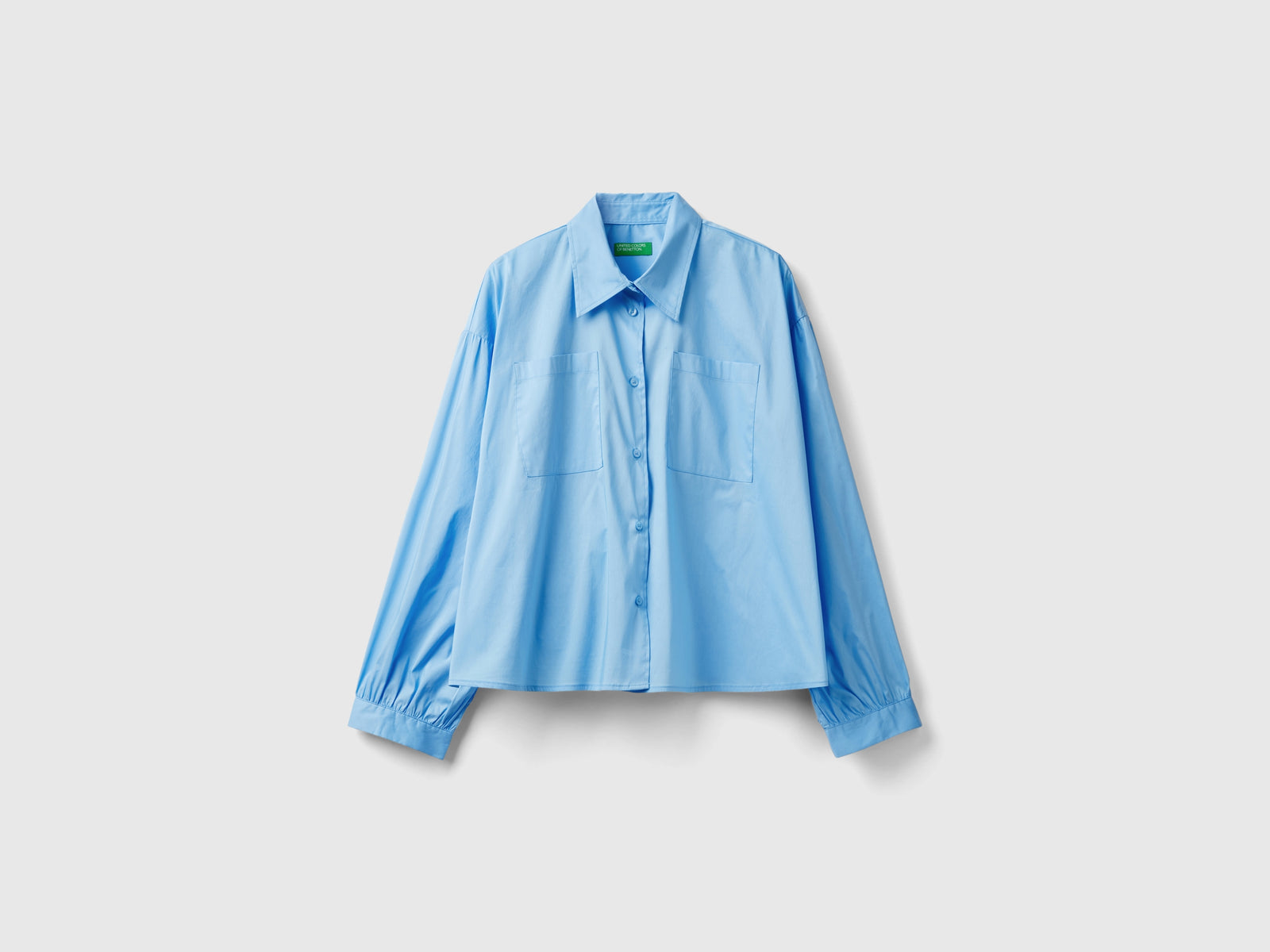 Boxy fit balloon sleeve shirt da donna azzurro | Benetton Outlet