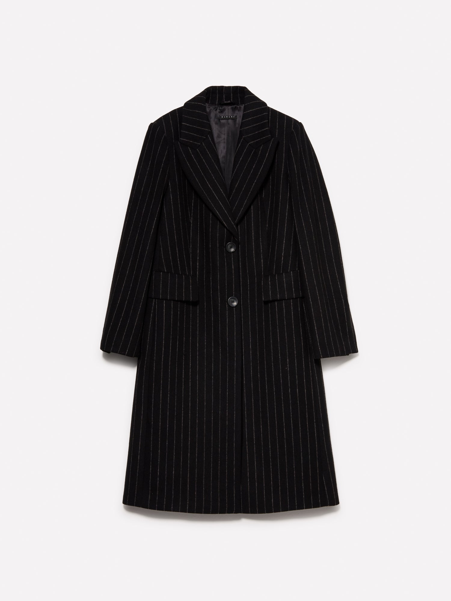 Cappotto gessato da donna grigio scuro | Sisley Outlet