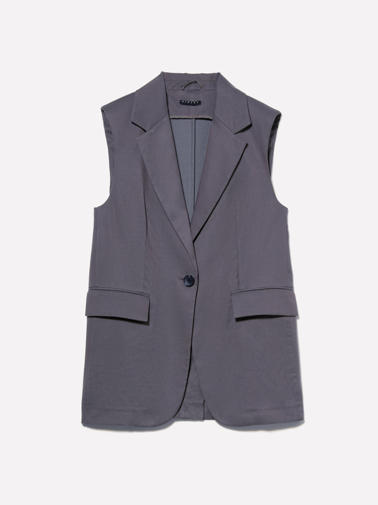 Gilet monopetto da donna grigio scuro | Sisley Outlet