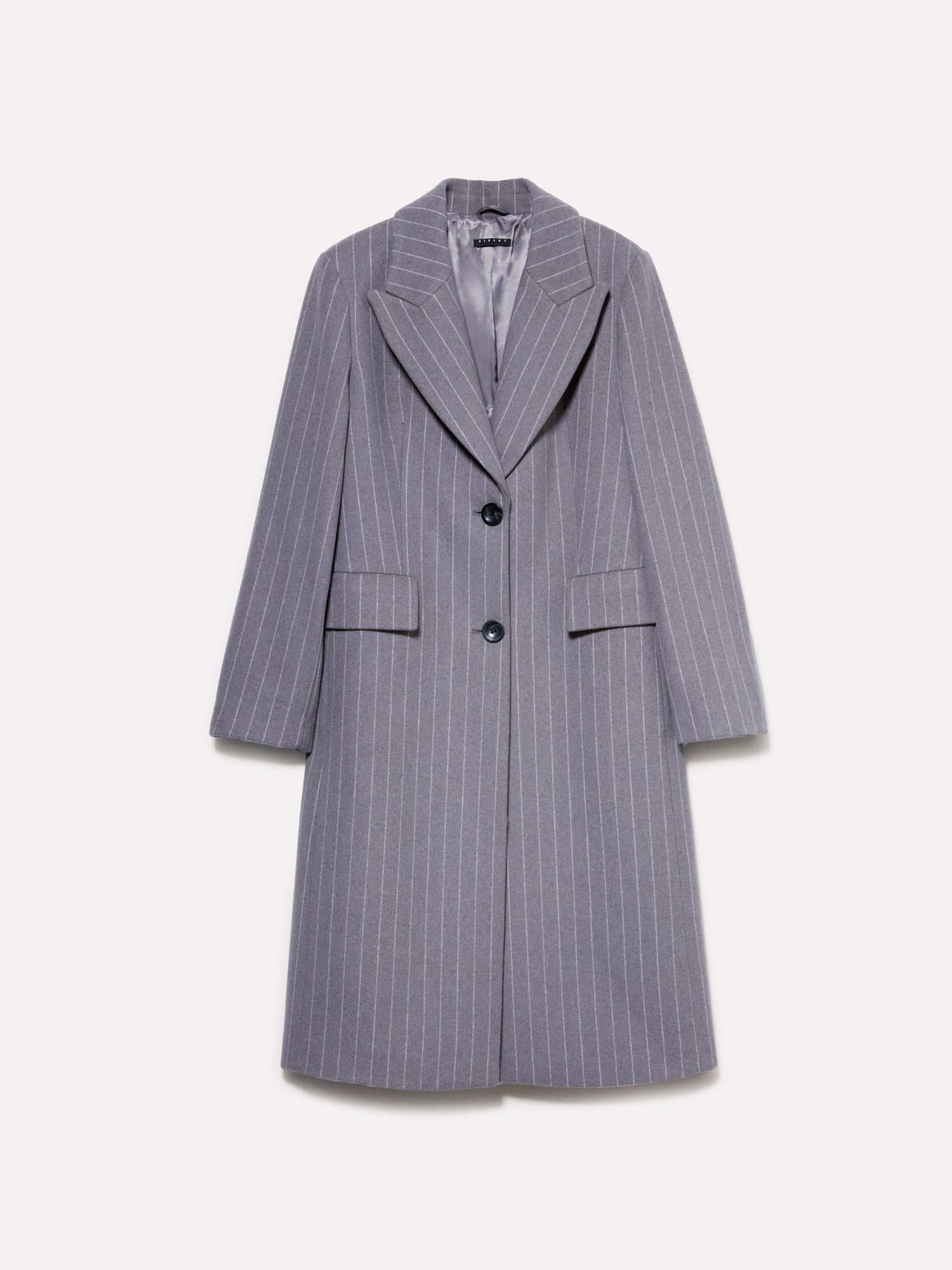 Cappotto gessato da donna grigio chiaro | Sisley Outlet