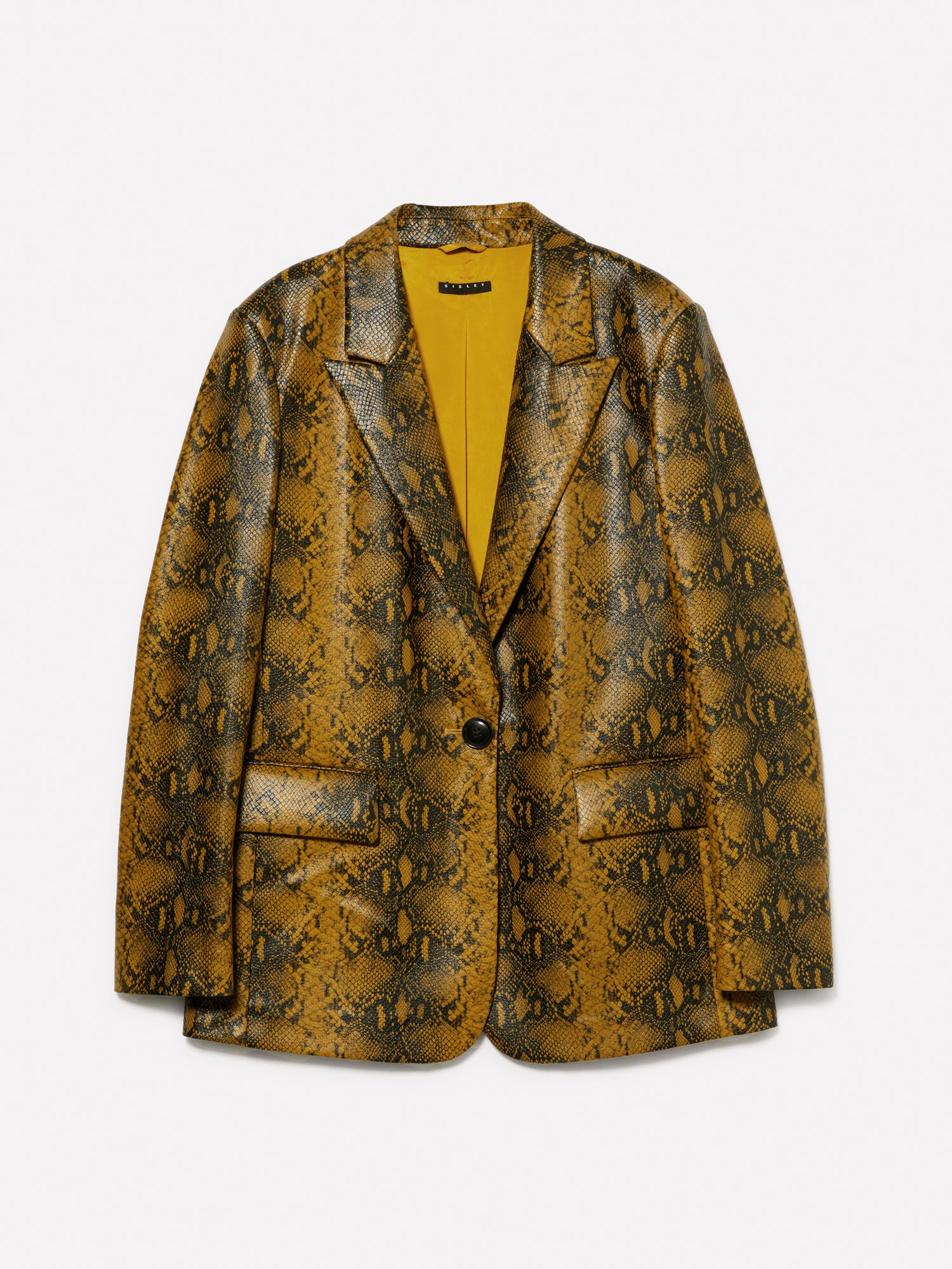 Blazer pitonato da donna senape | Sisley Outlet