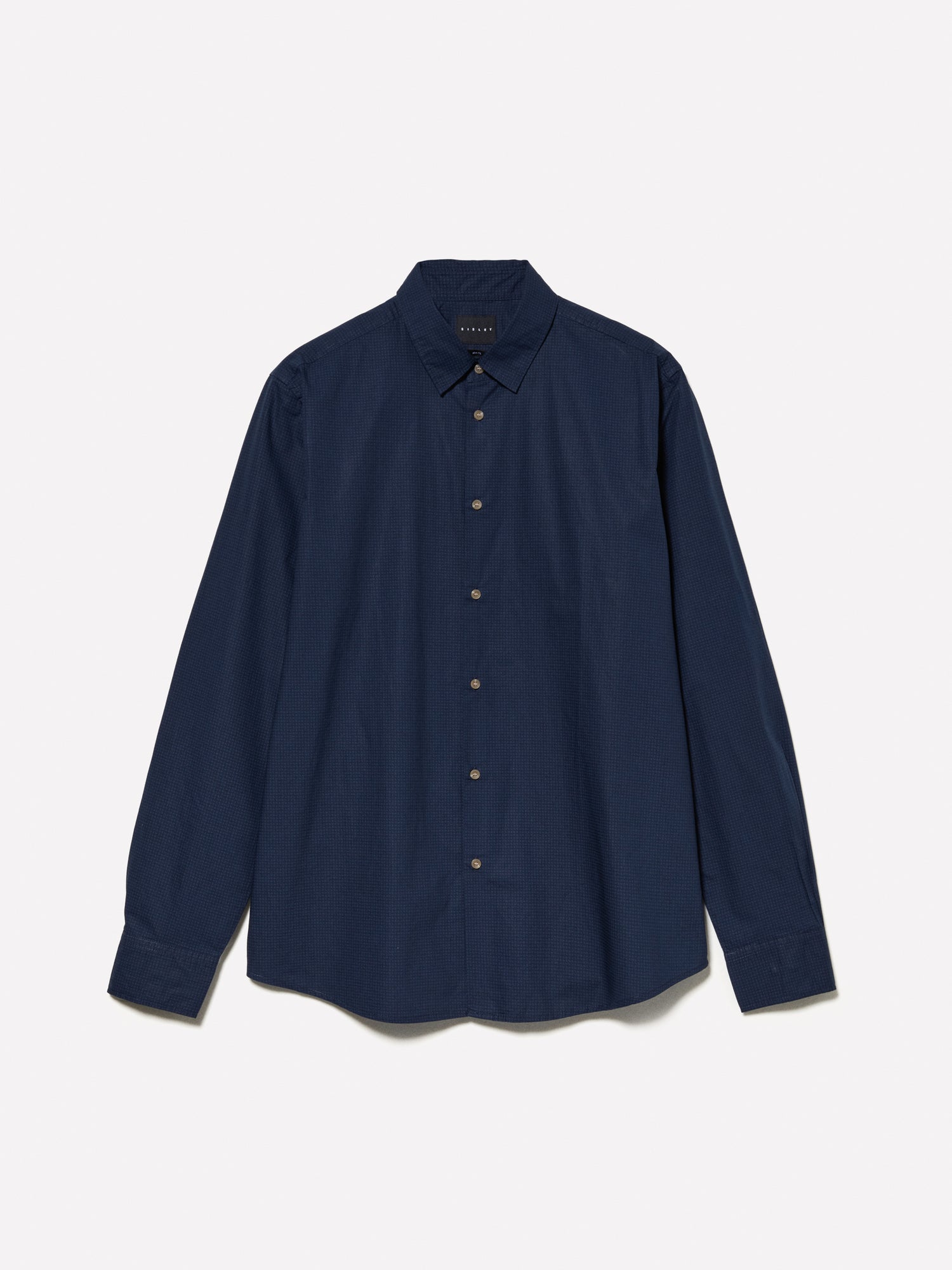 Camicia blu stampata 100% cotone bio da uomo blu scuro | Sisley Outlet