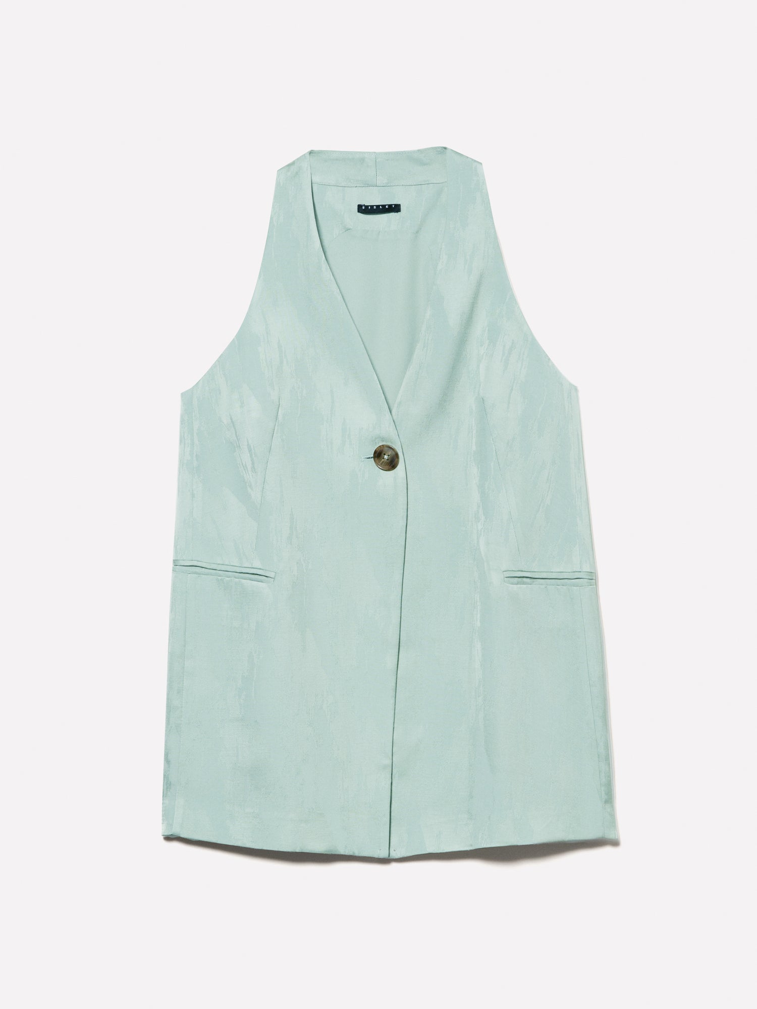 Gilet lungo da donna verde chiaro | Sisley Outlet