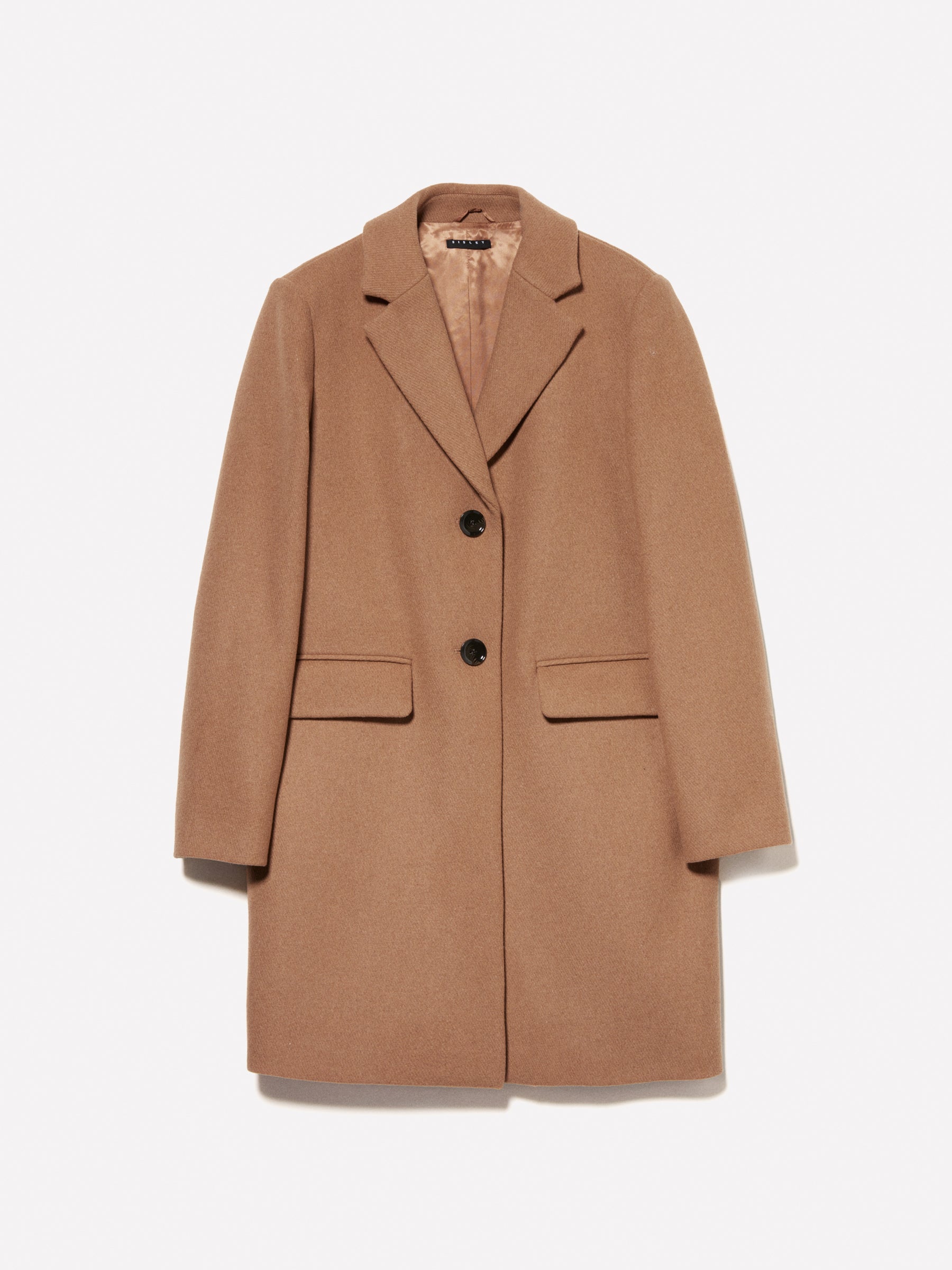Single-breasted coat da donna cammello Sisley Outlet