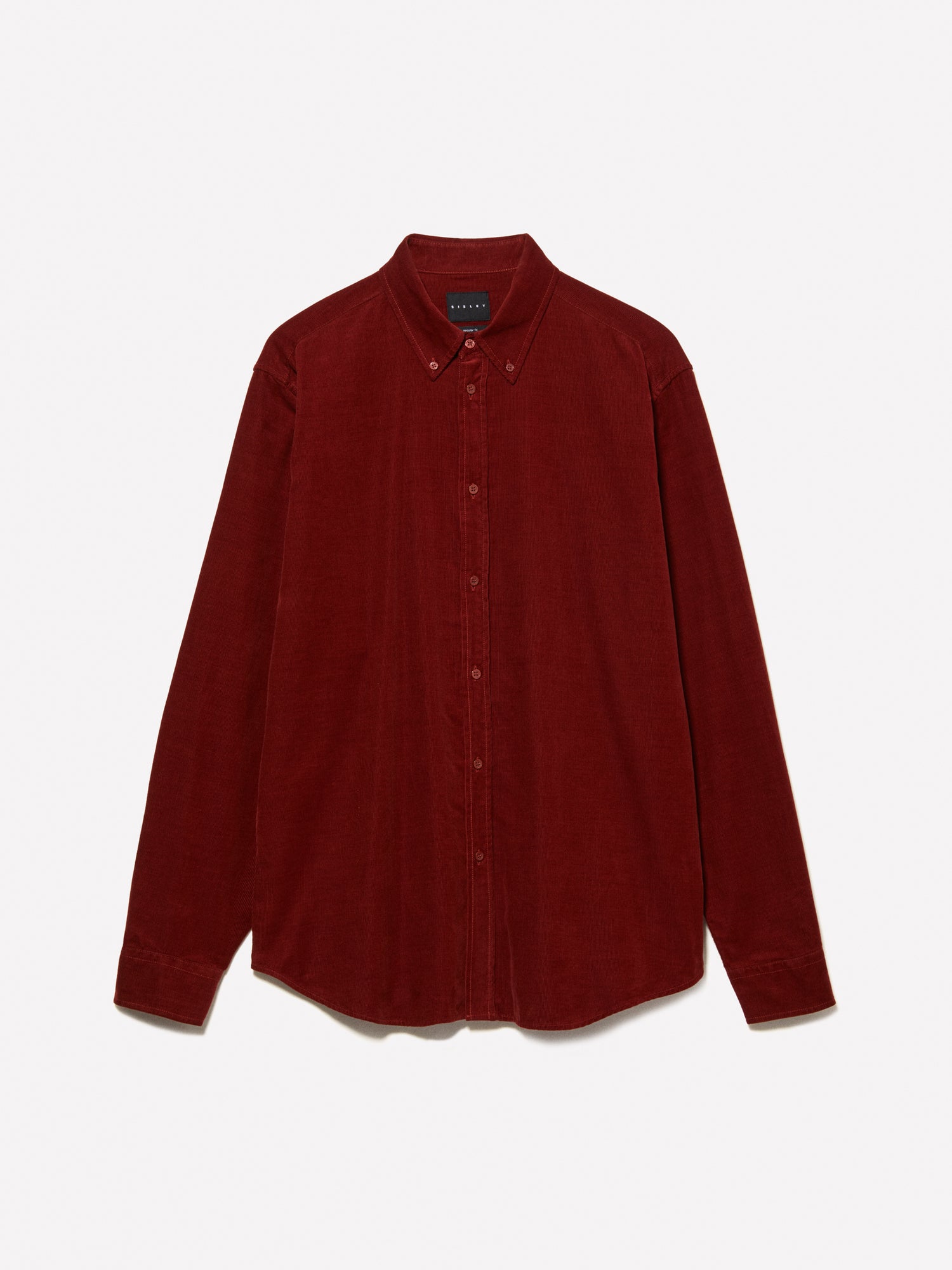 Camicia in velluto a costine da uomo bordeaux | Sisley Outlet