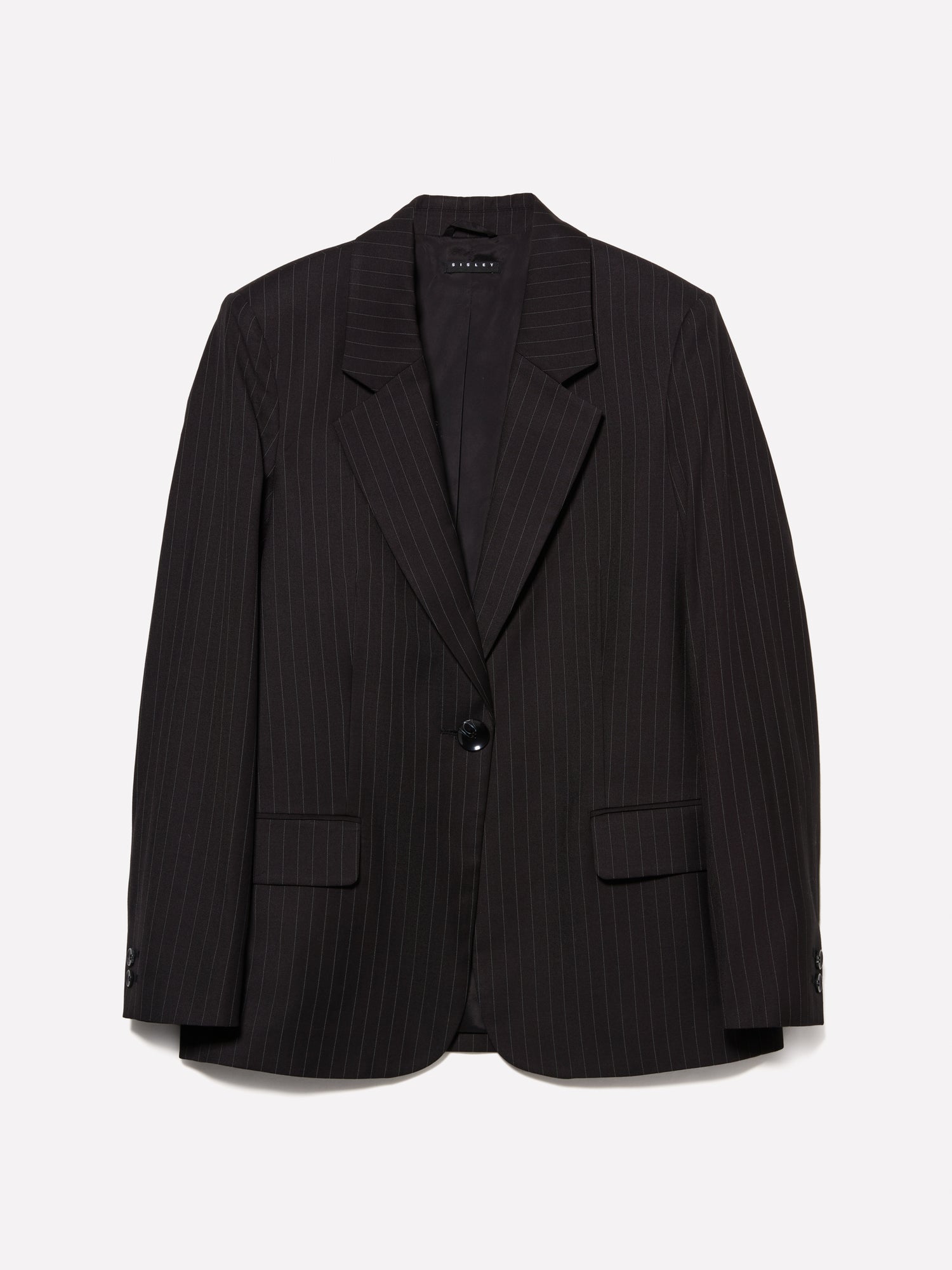 Blazer gessato da donna grigio scuro | Sisley Outlet