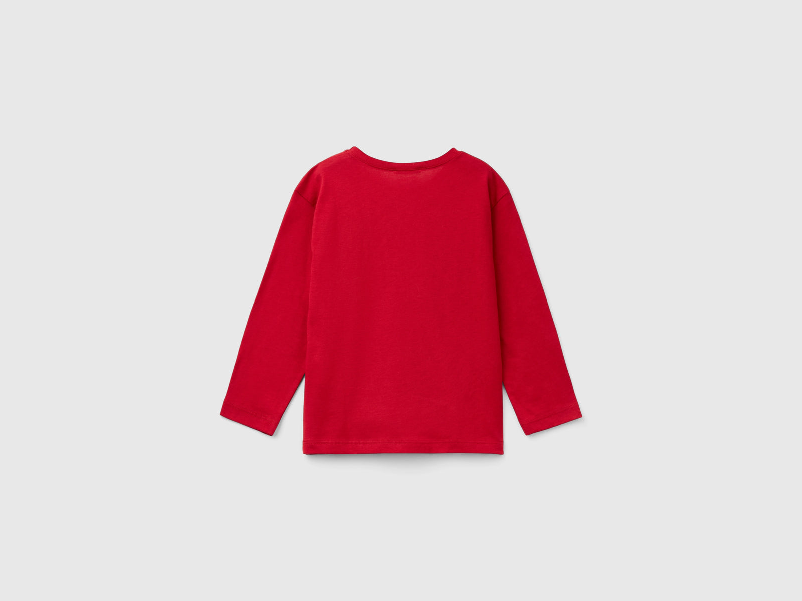 T-shirt manica lunga in cotone bio da bimbo rosso 2 | Benetton Outlet