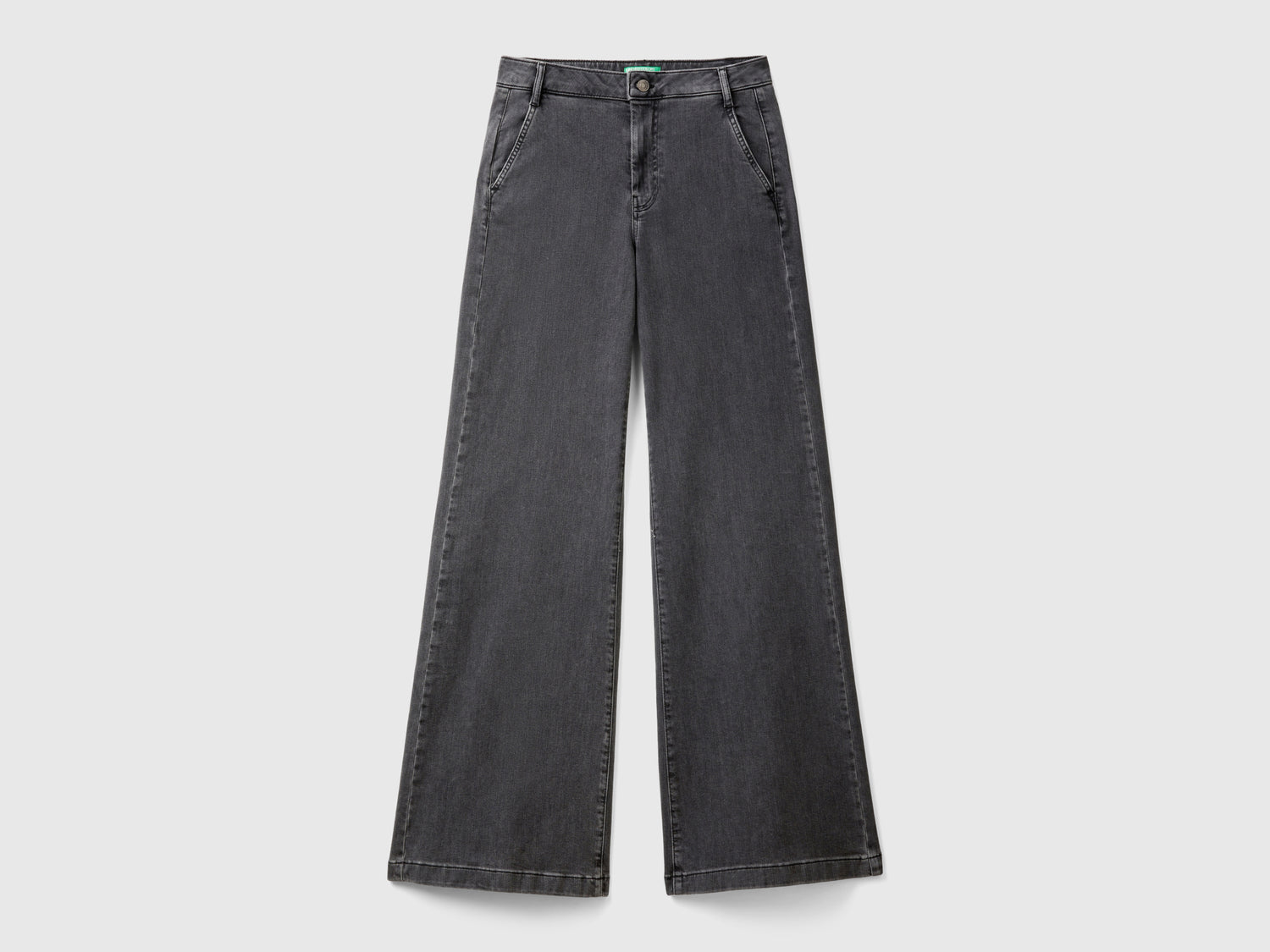 Jeans a zampa in cotone stretch da donna nero | Benetton Outlet