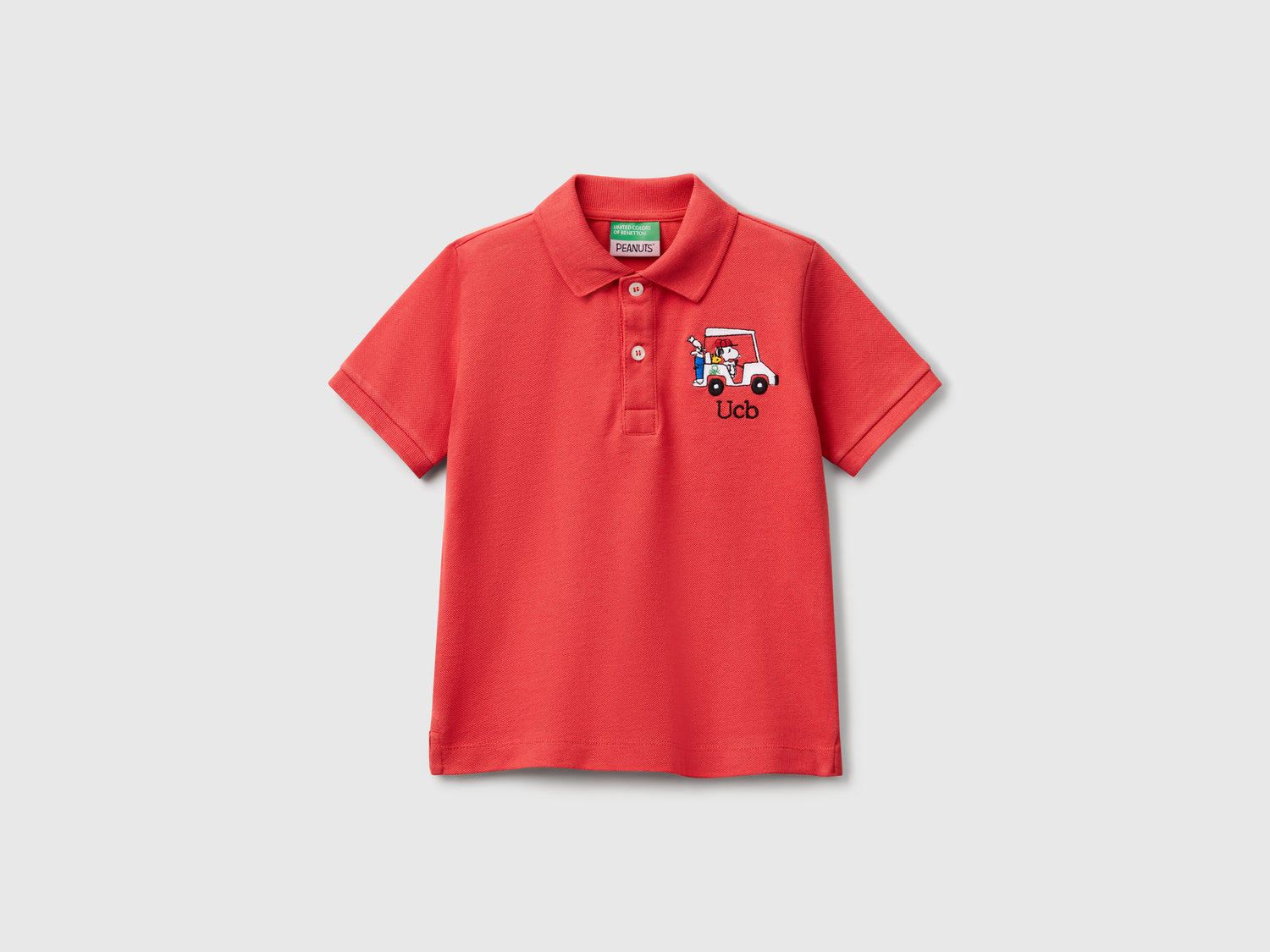 Polo con ricamo Snoopy ©Peanuts da bimbo rosso mattone | Benetton Outlet