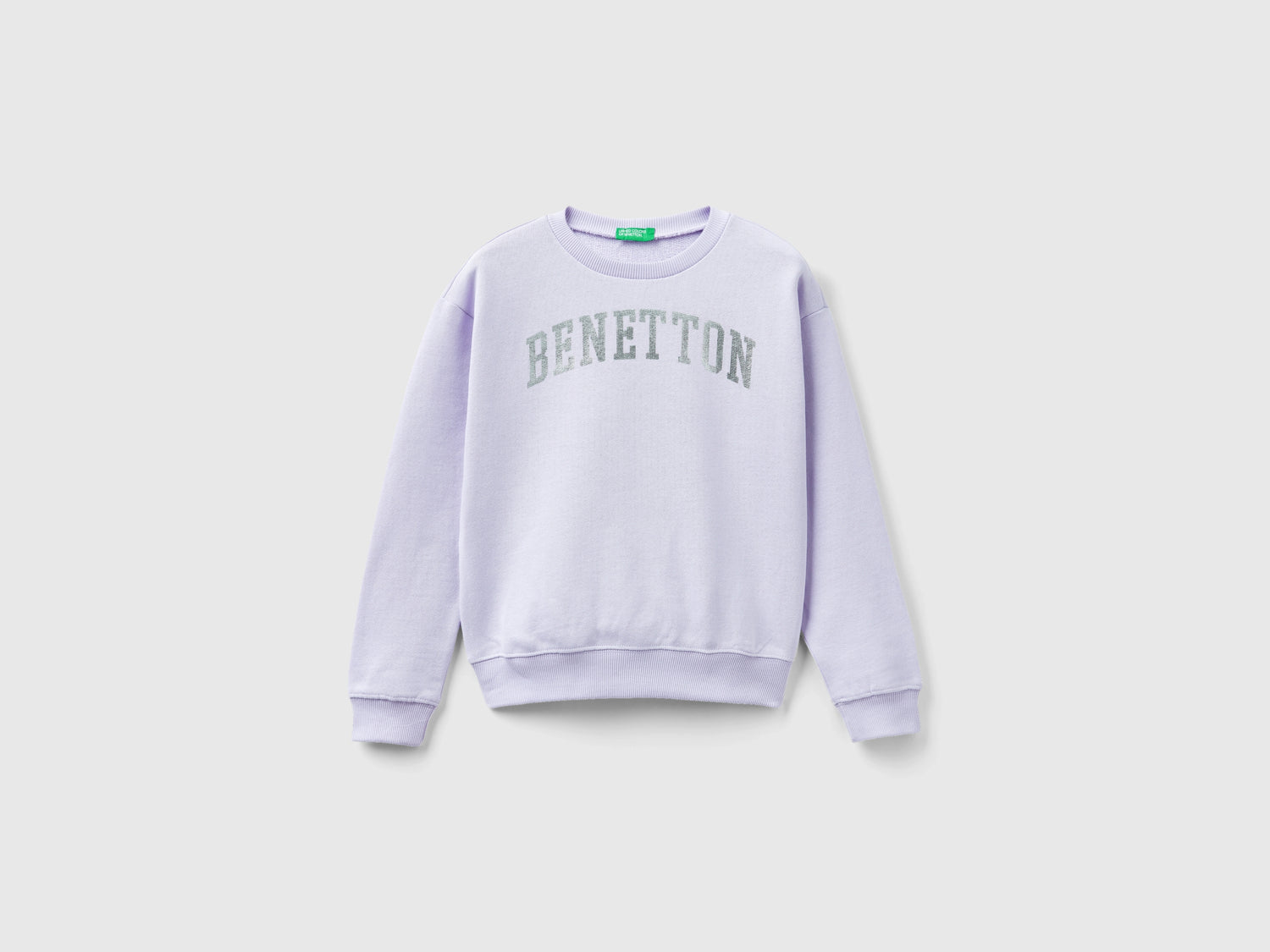 Felpa 100% cotone con logo da bambina lilla | Benetton Outlet
