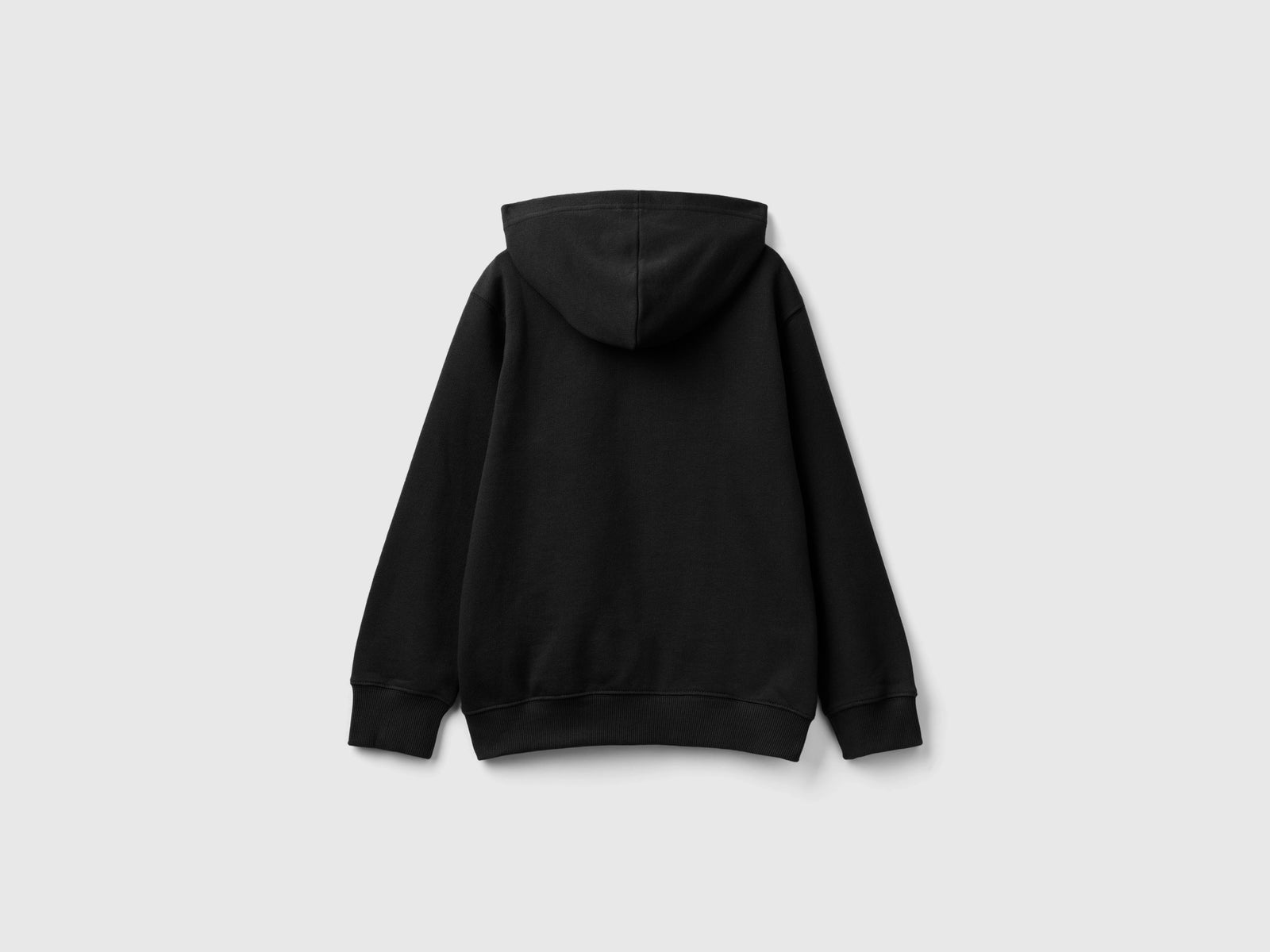 Felpa con zip e ricamo logo da bambino nero 2 | Benetton Outlet
