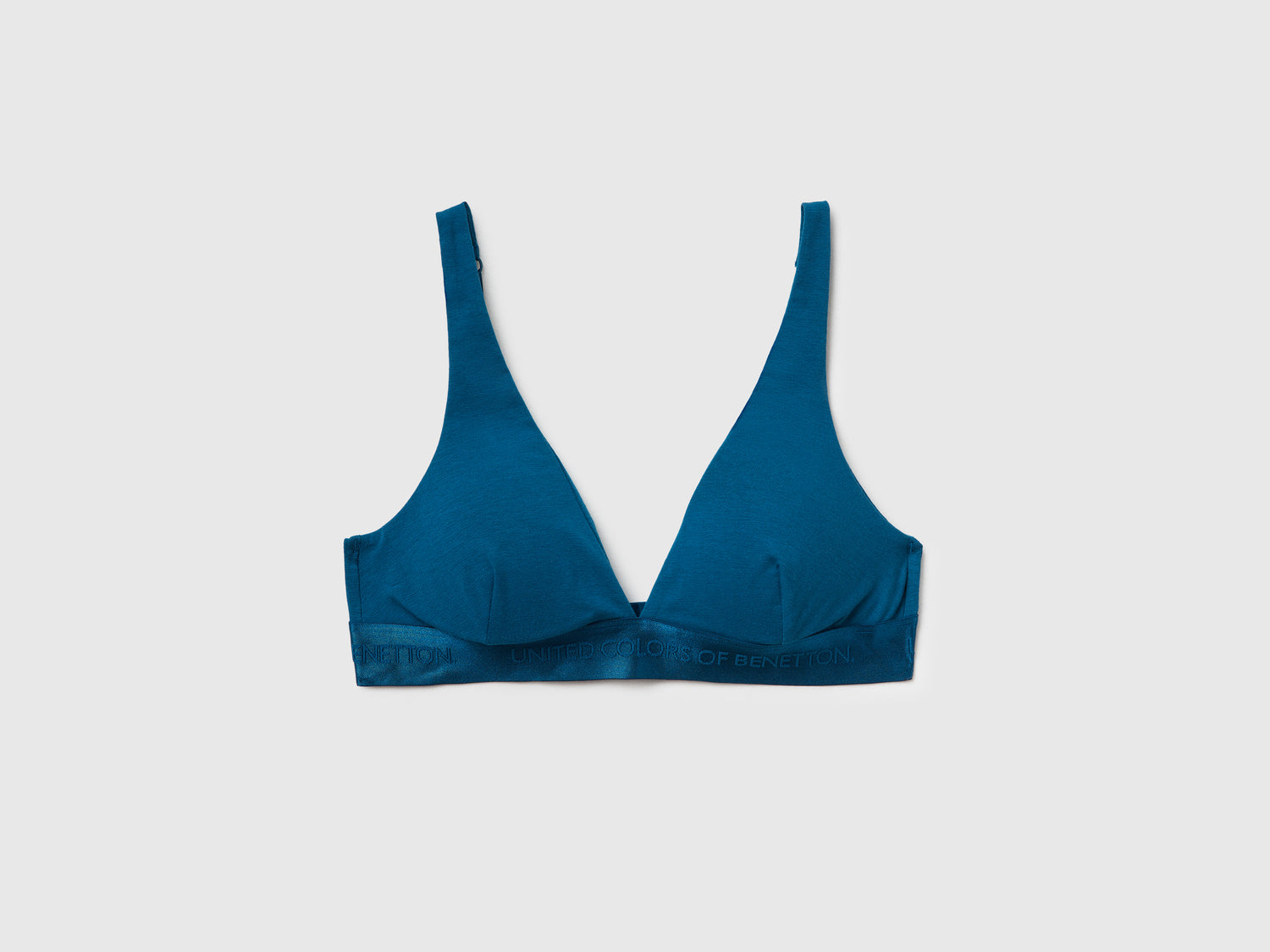 Reggiseno a triangolo in cotone stretch da donna verde ottanio | Benetton Outlet