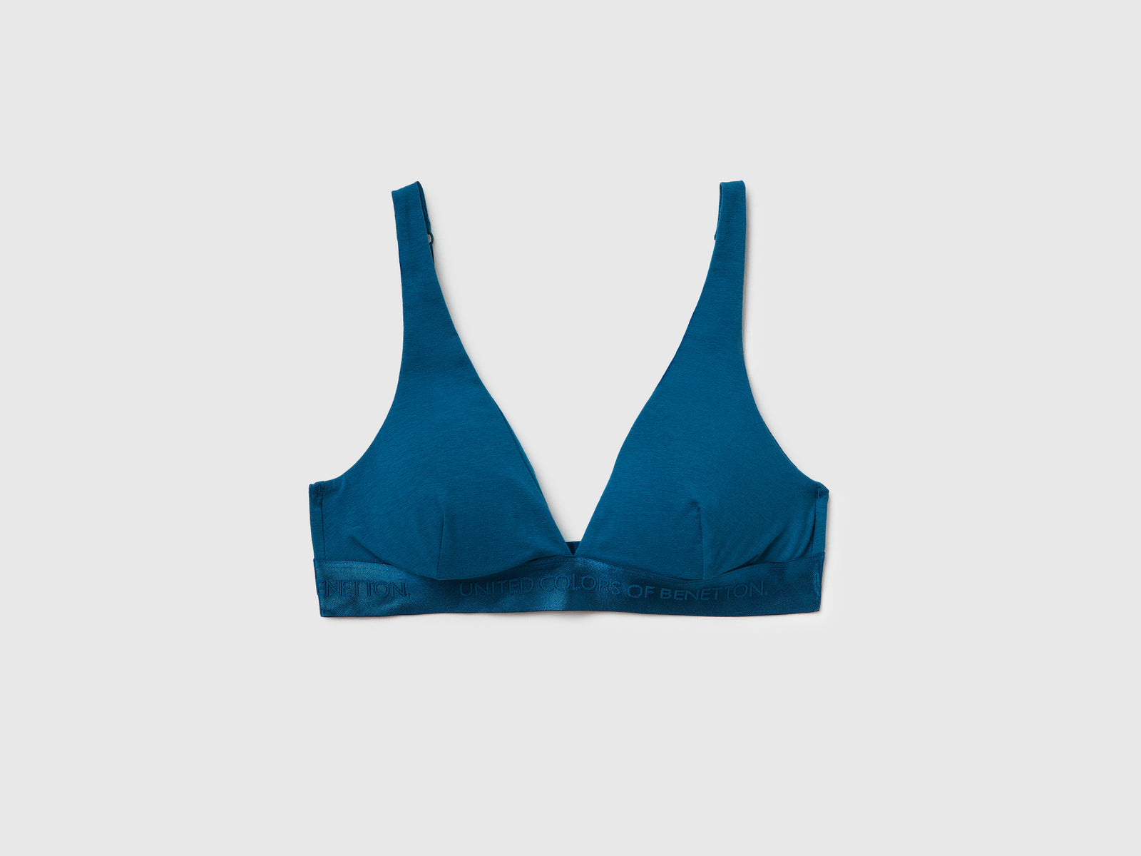 Reggiseno a triangolo in cotone stretch da donna verde ottanio | Benetton Outlet
