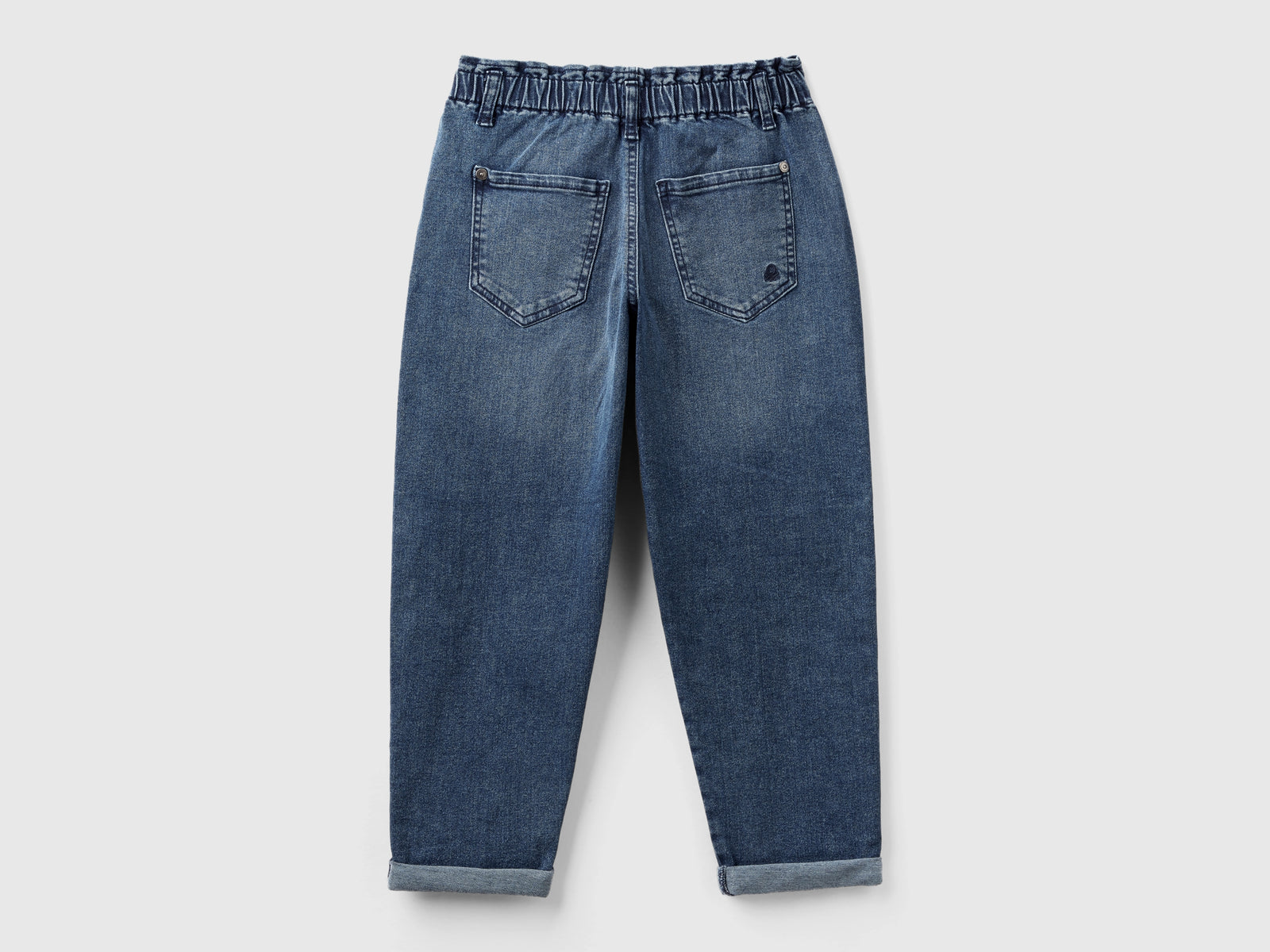 Jeans paperbag in denim da bambina blu 2 | Benetton Outlet
