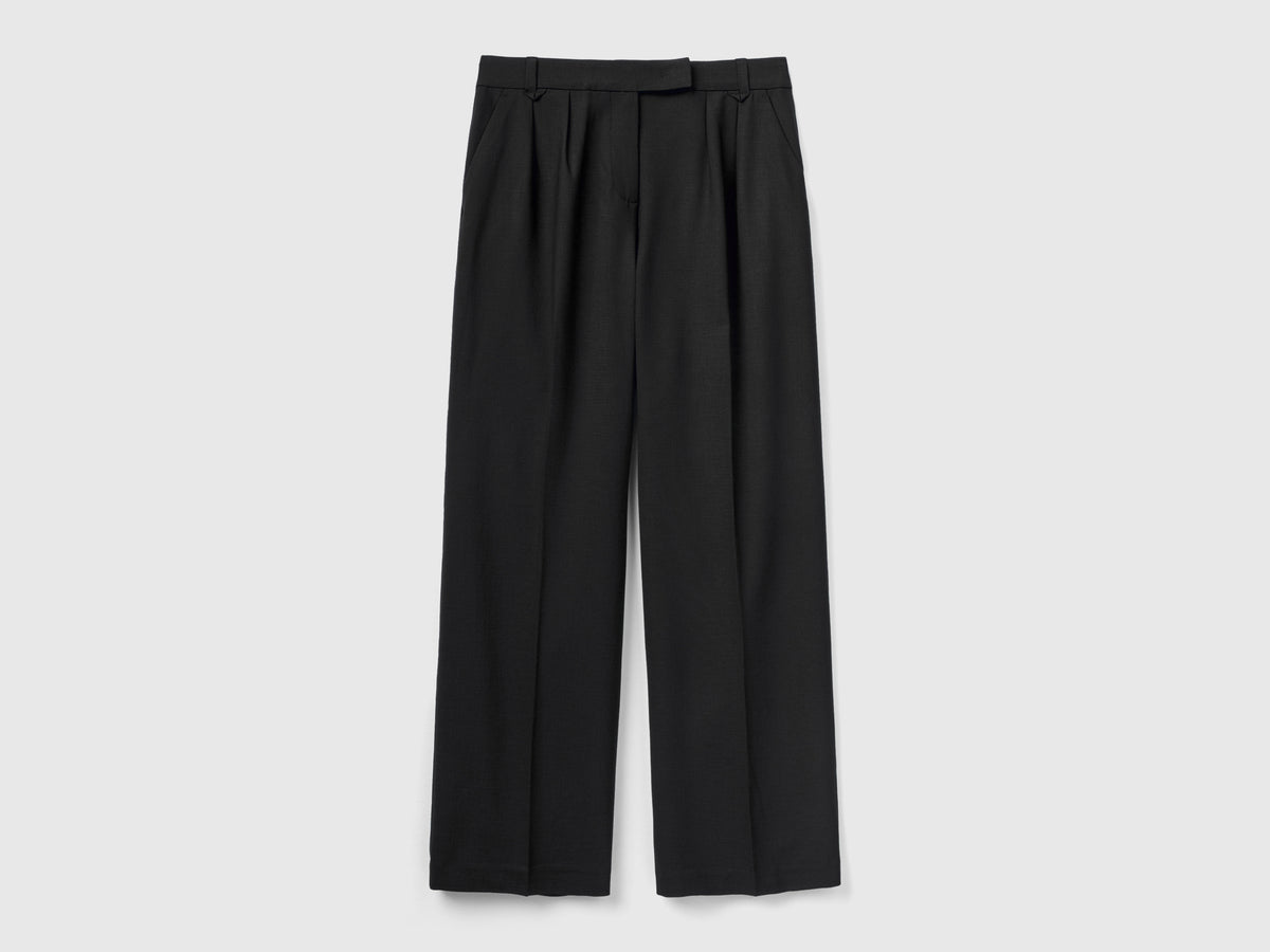 Pantaloni fluidi con doppia piega