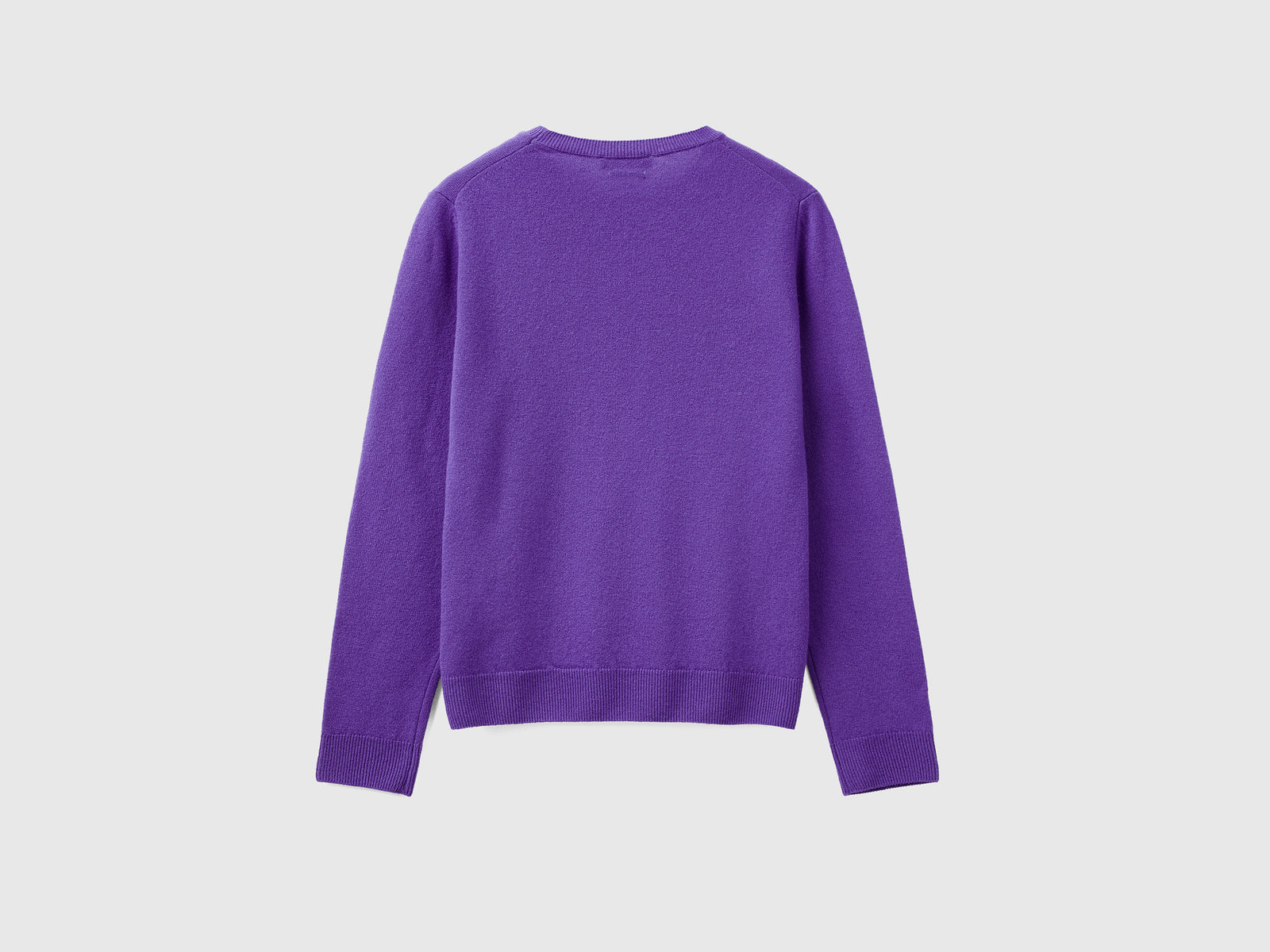 Maglia girocollo in pura lana Merino da donna viola 2 | Benetton Outlet