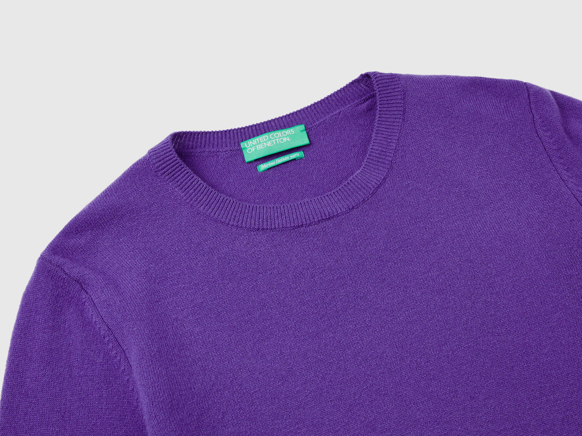 Maglia girocollo in pura lana Merino