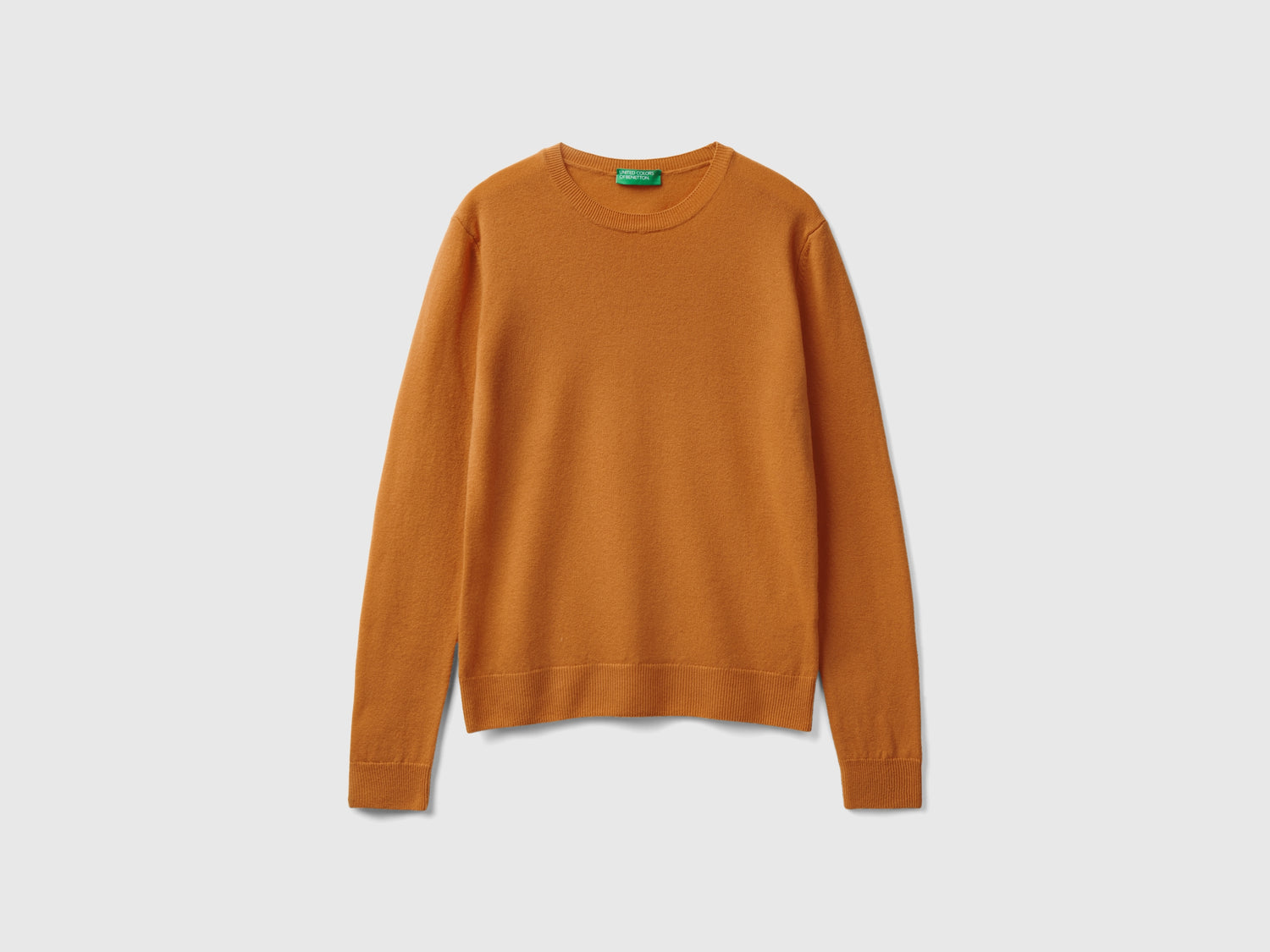 Maglia girocollo tabacco in lana Merino da donna bruciato | Benetton Outlet