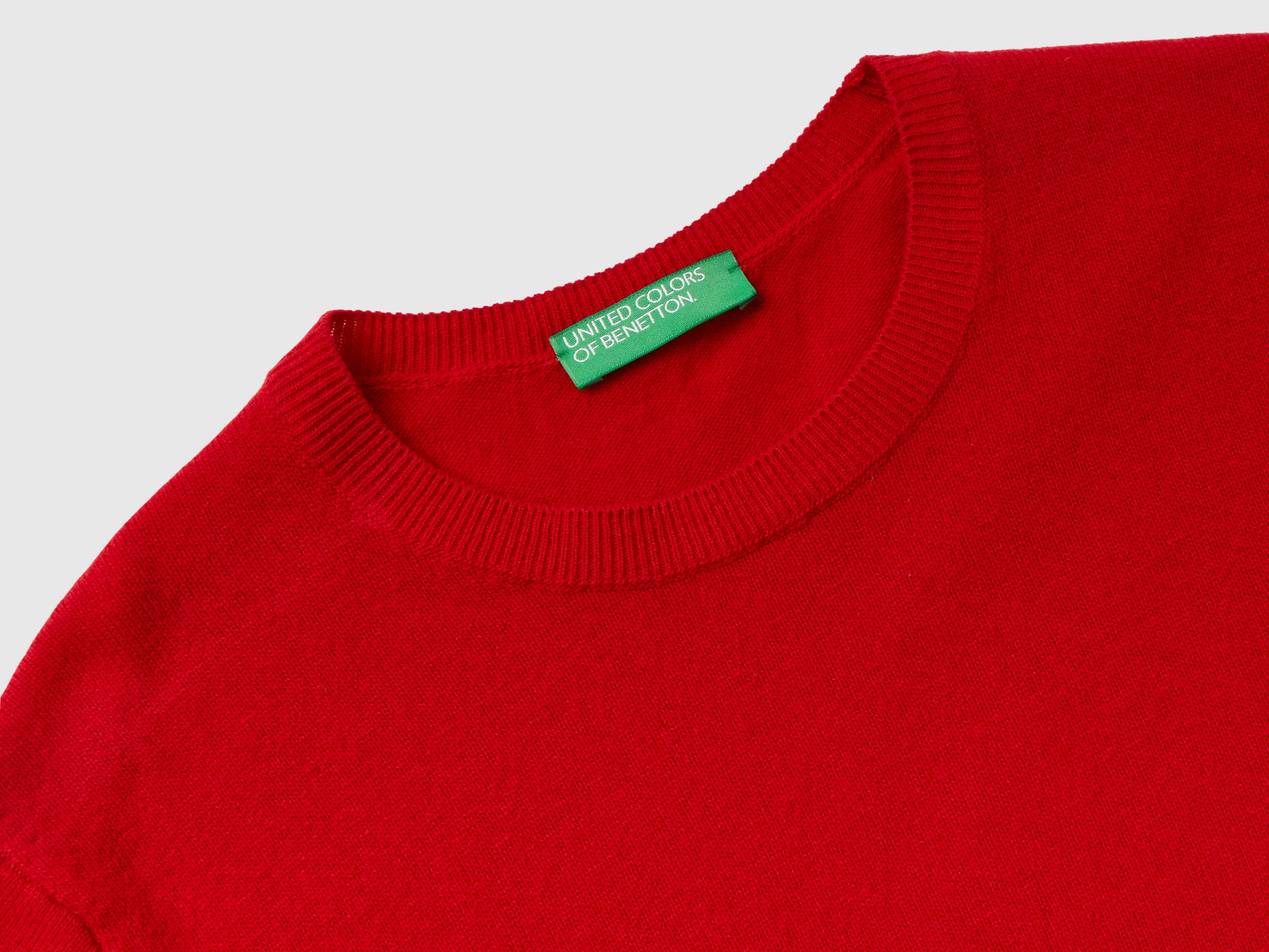 Maglia girocollo in lana Merino da donna rosso 3 | Benetton Outlet