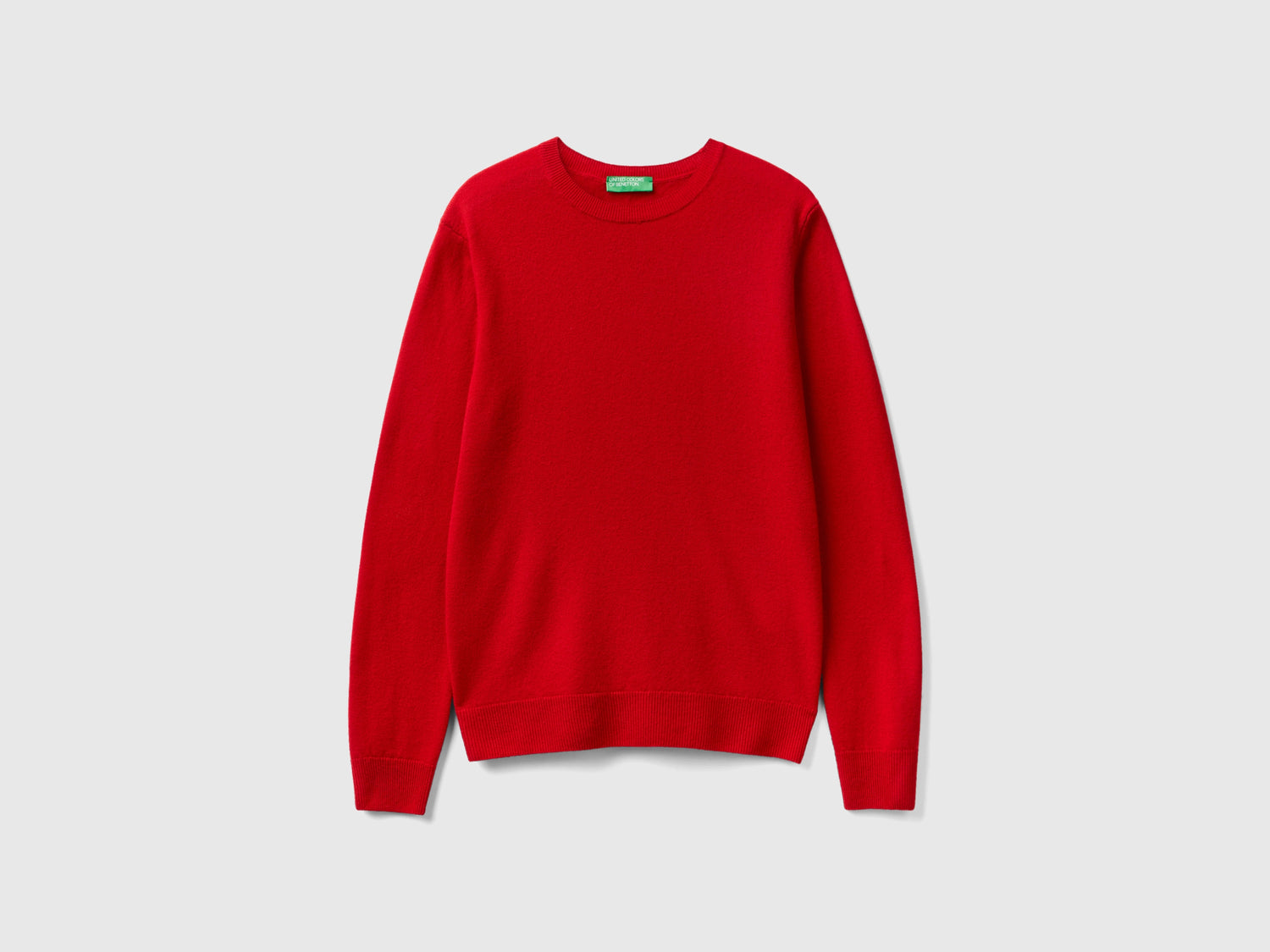 Maglia girocollo in lana Merino da donna rosso | Benetton Outlet