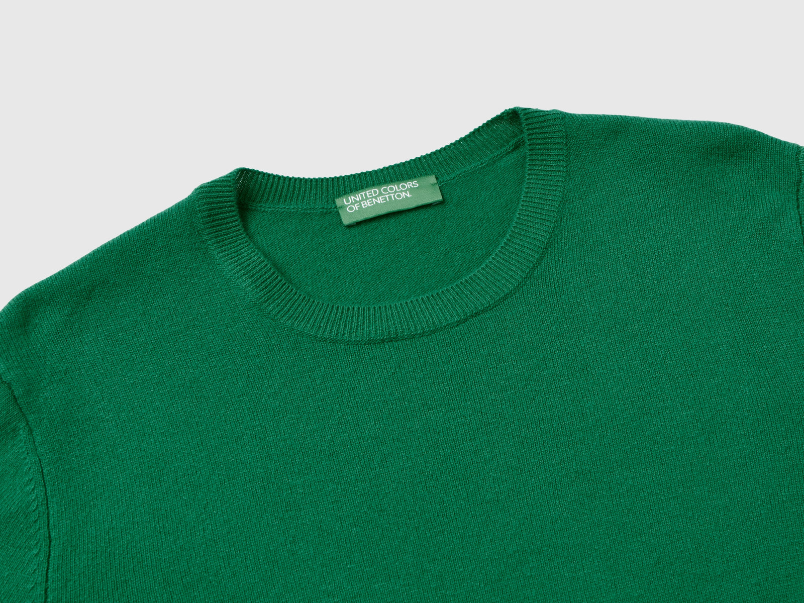 Maglia girocollo bosco in lana Merino da donna verde 3 | Benetton Outlet