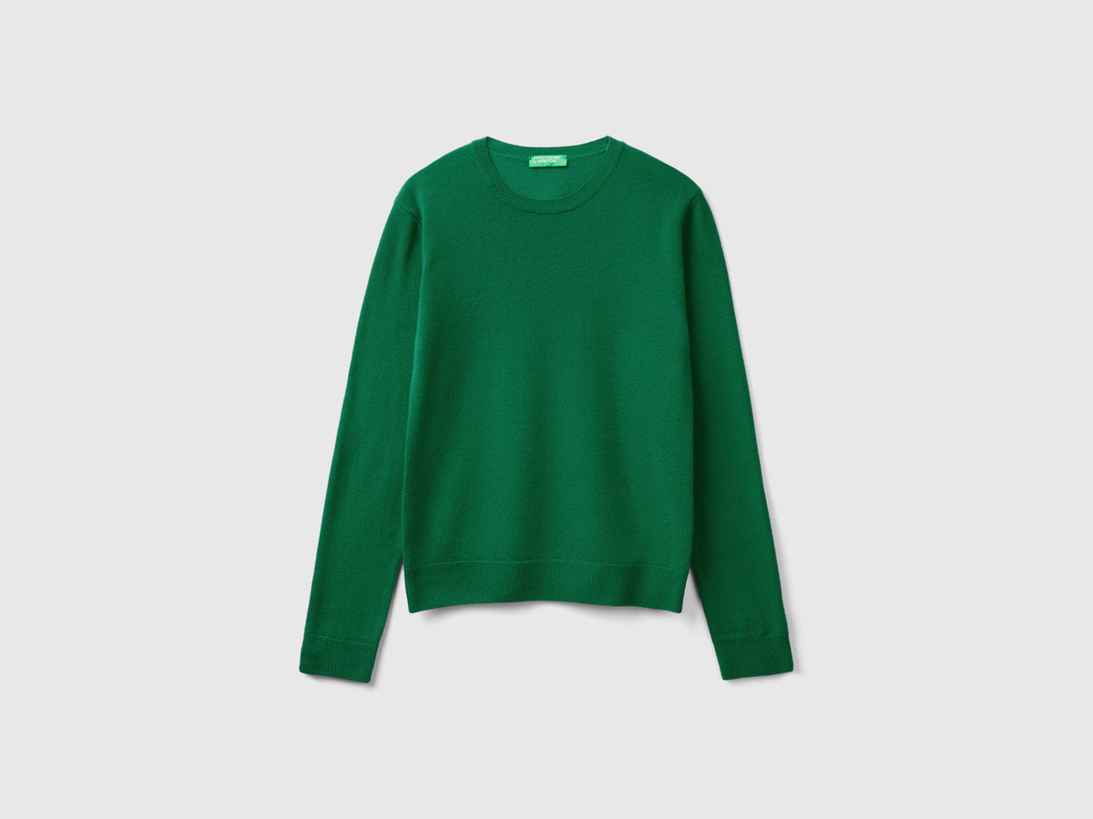 Maglia girocollo bosco in lana Merino