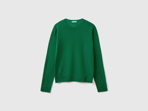 Maglia girocollo bosco in lana Merino