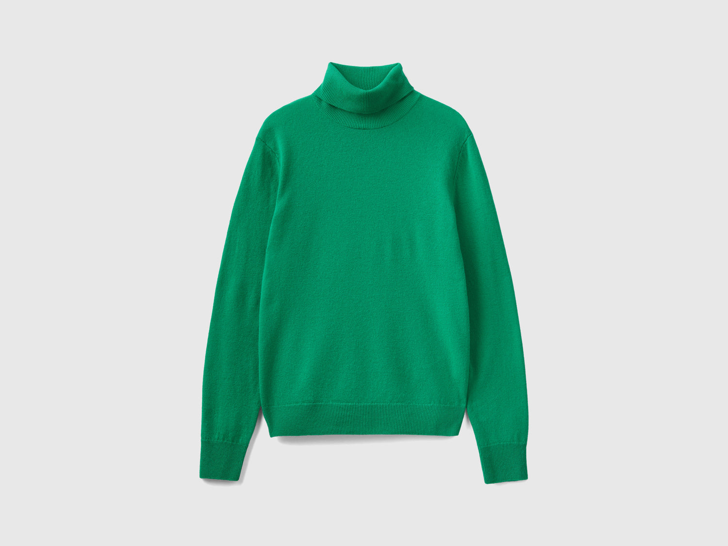 Dolcevita in pura lana Merino da donna verde | Benetton Outlet