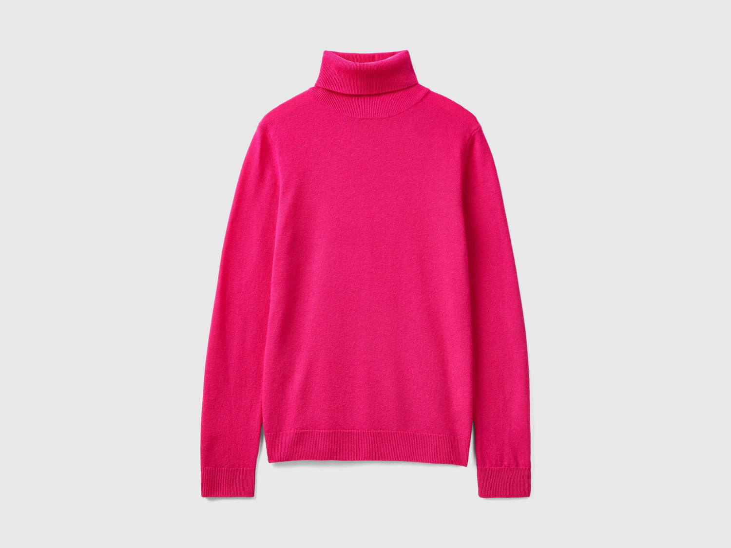 Dolcevita fucsia in pura lana Merino da donna rosso | Benetton Outlet