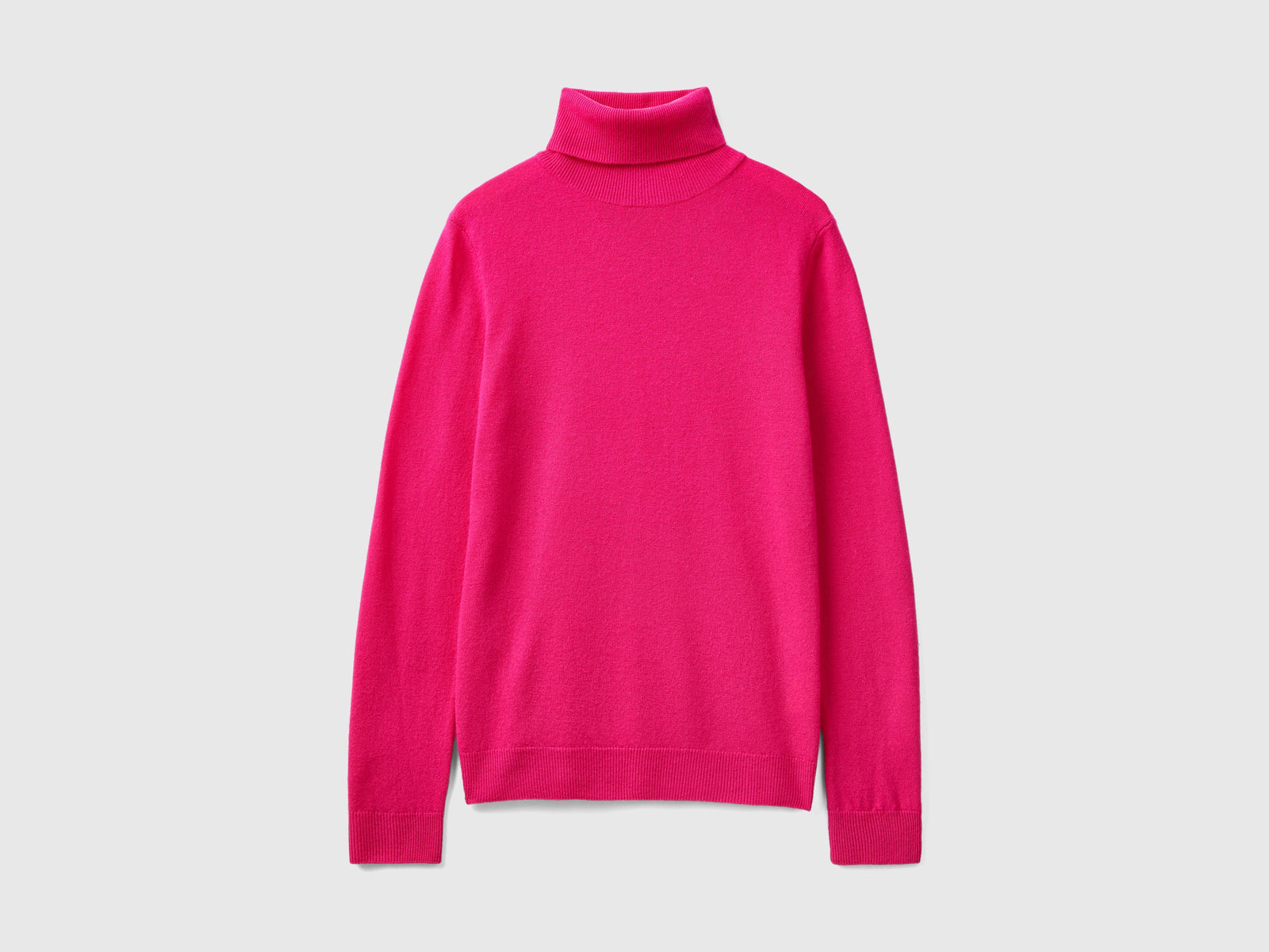 Dolcevita fucsia in pura lana Merino da donna rosso | Benetton Outlet