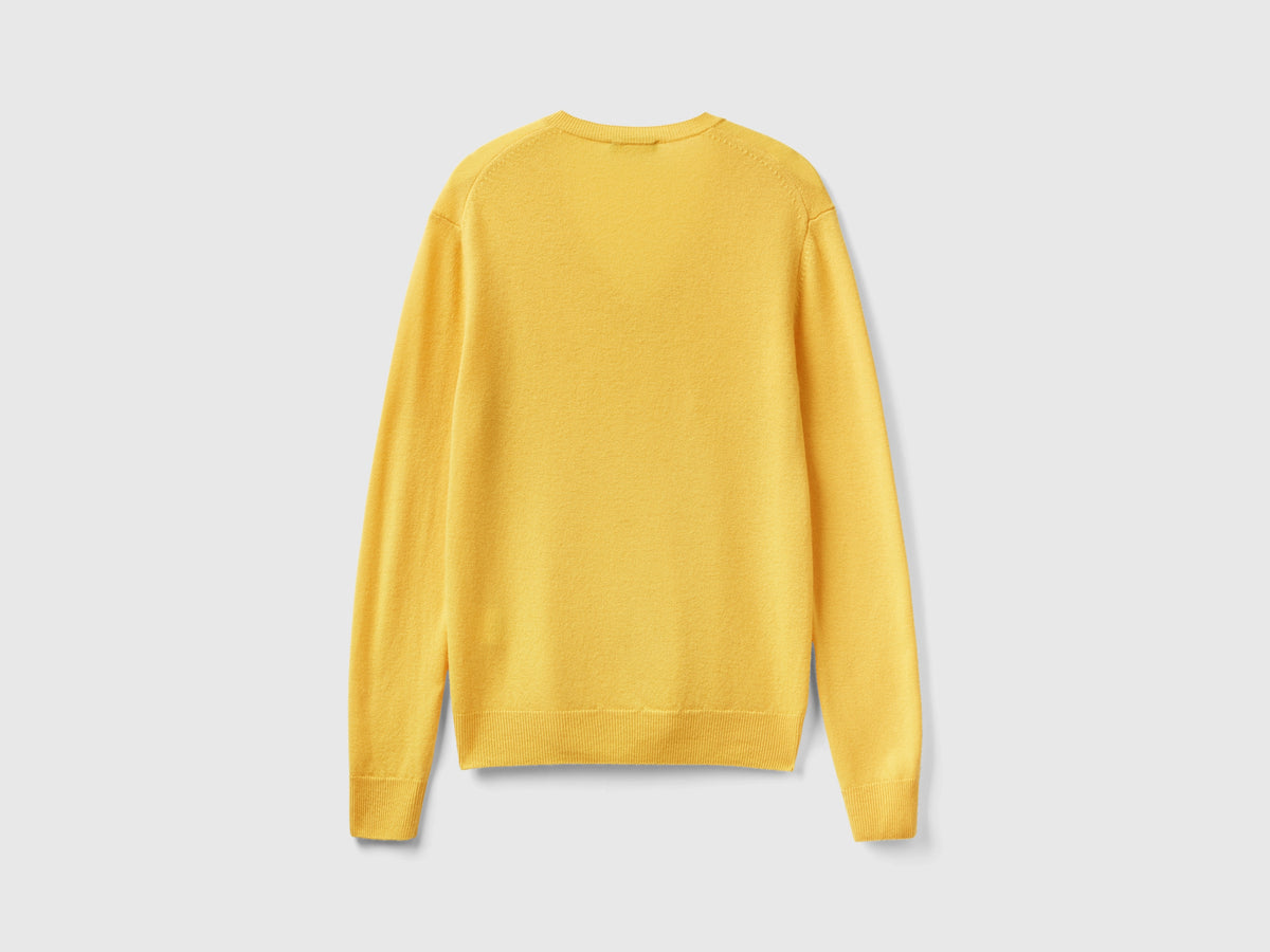 Maglia con scollo a V in pura lana Merino