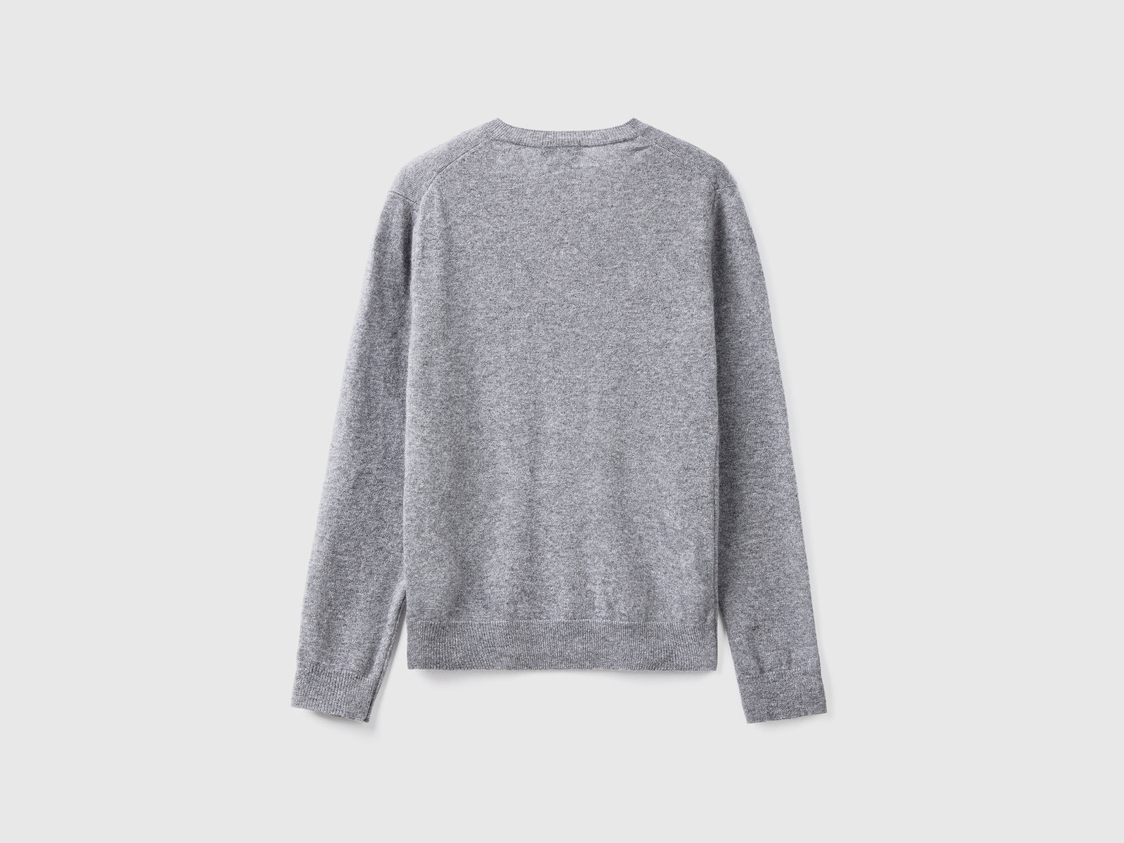 V-neck sweater in pure Merino wool da donna grigio chiaro 2 | Benetton Outlet