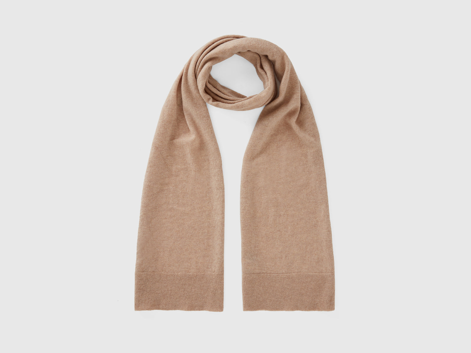 Bufanda de pura lana merino da donna beige | Benetton Outlet