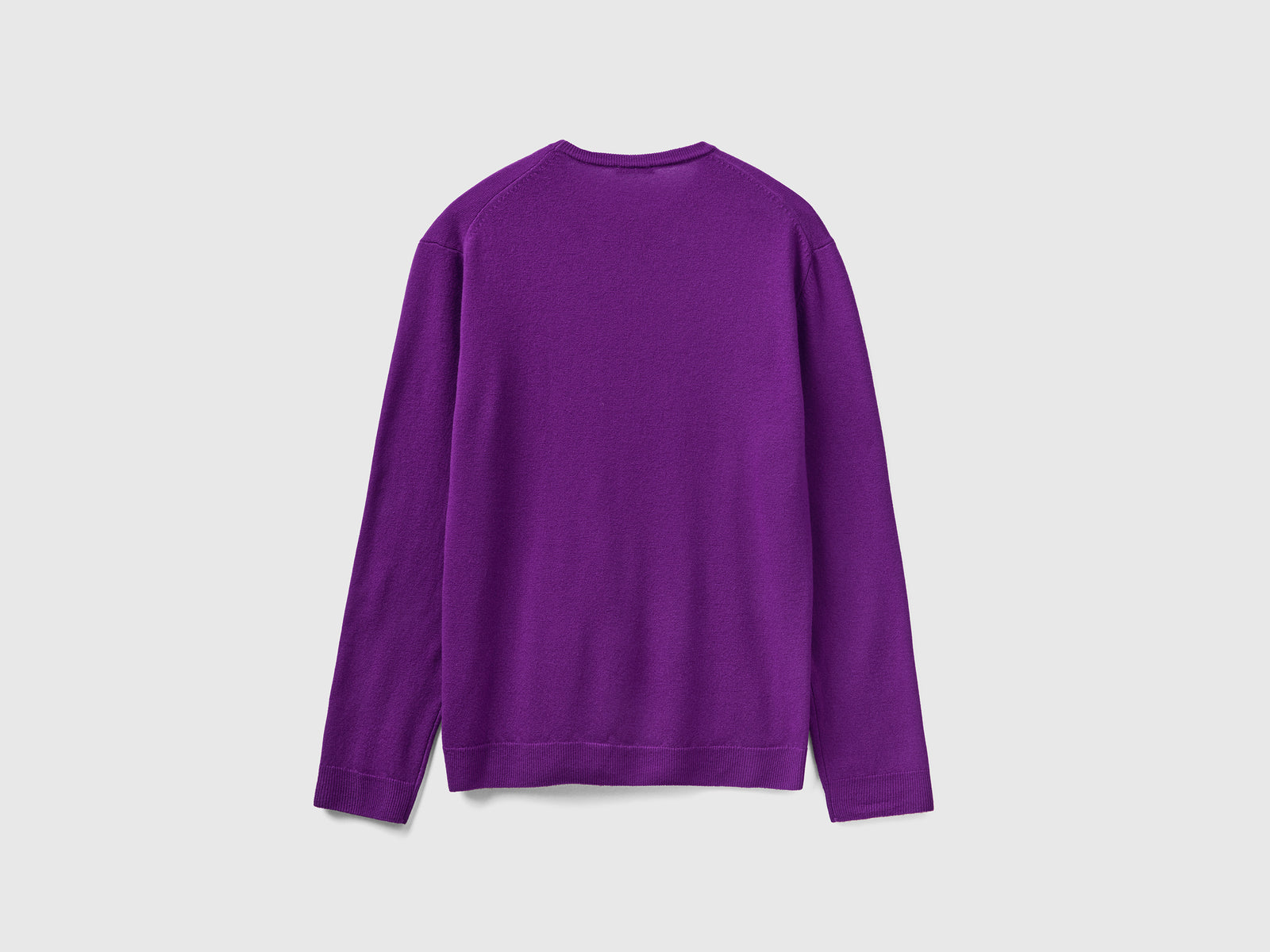 Maglia girocollo in pura lana Merino da uomo viola 2 | Benetton Outlet