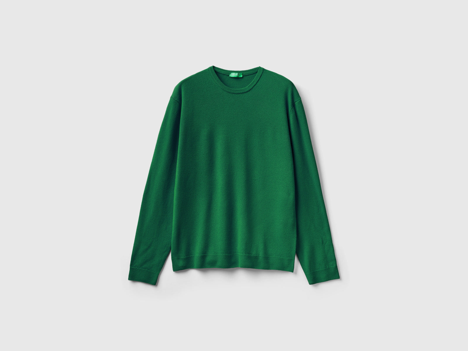 Maglia girocollo bosco in pura lana Merino da uomo verde | Benetton Outlet