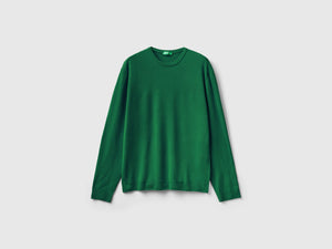 Maglia girocollo bosco in pura lana Merino