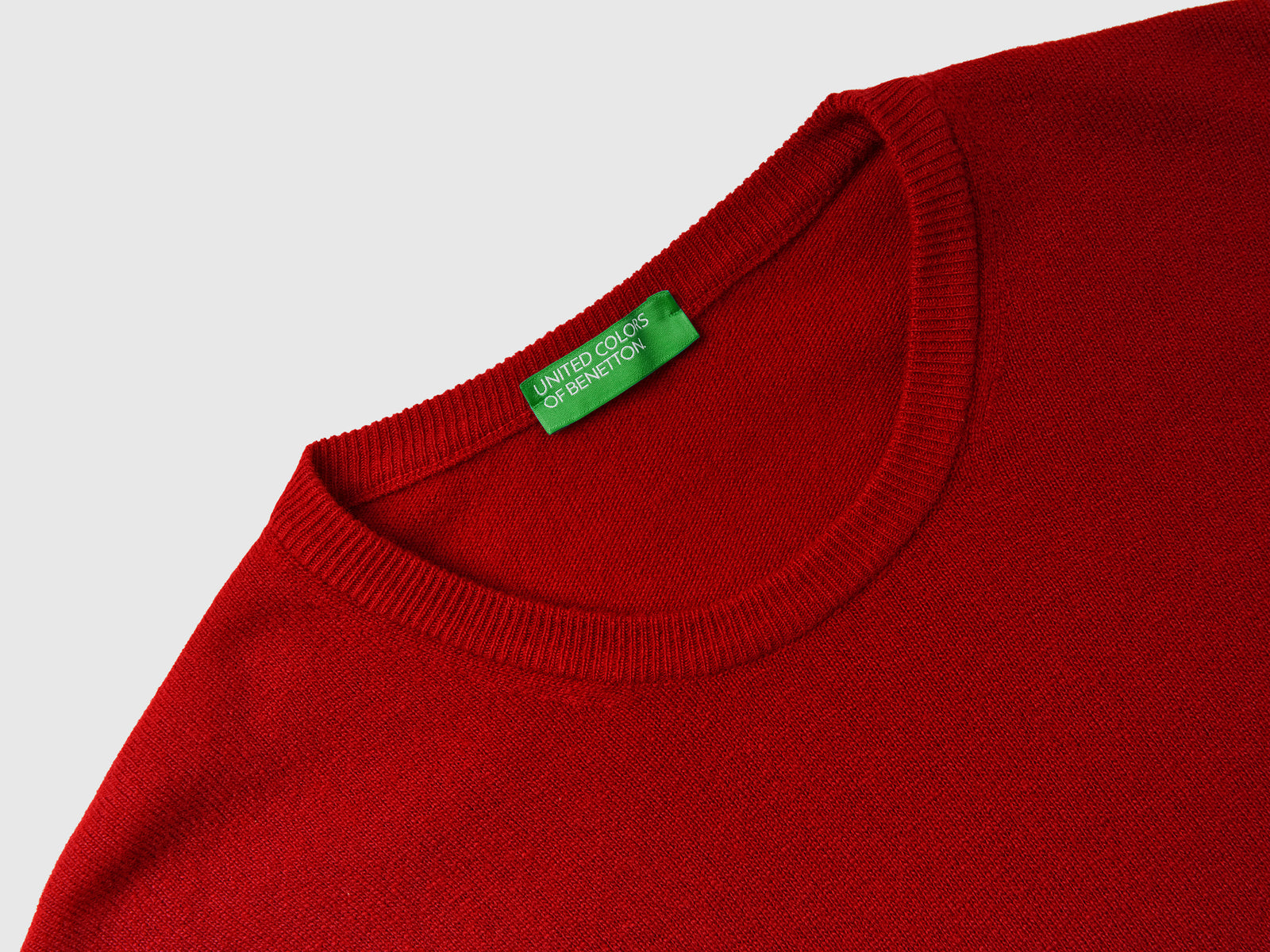 Maglia girocollo in pura lana Merino da uomo bordeaux 3 | Benetton Outlet