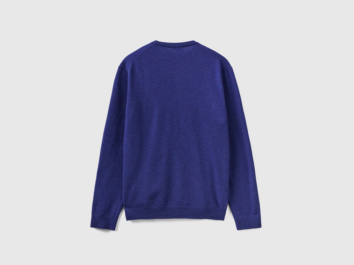 Maglia girocolloette in pura lana Merino