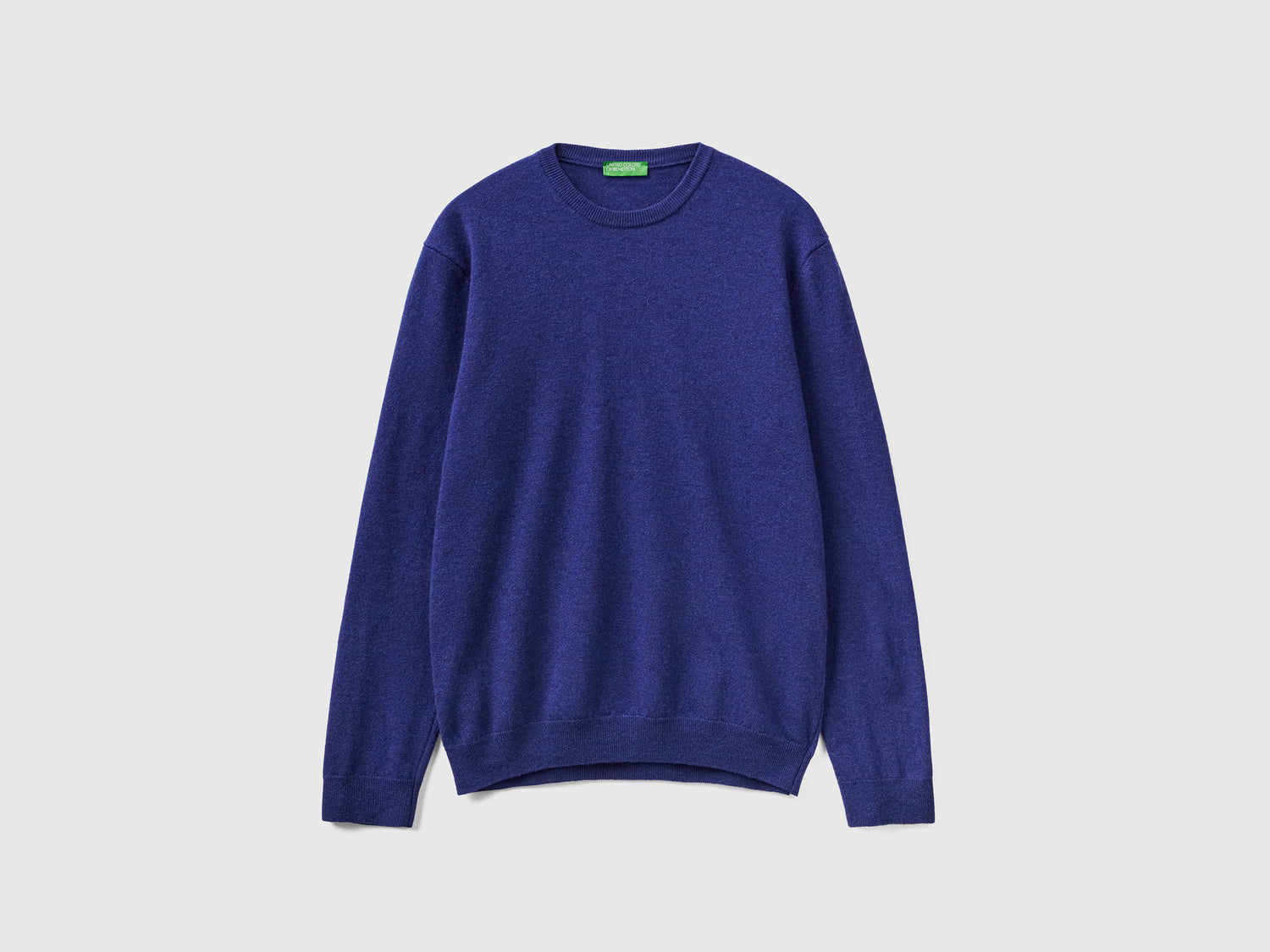 Maglia girocolloette in pura lana Merino da uomo blu | Benetton Outlet