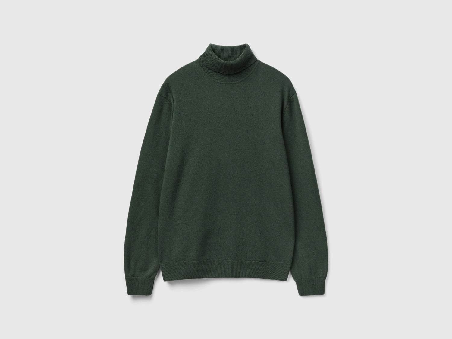 Dolcevita in pura lana Merino da uomo verde scuro | Benetton Outlet
