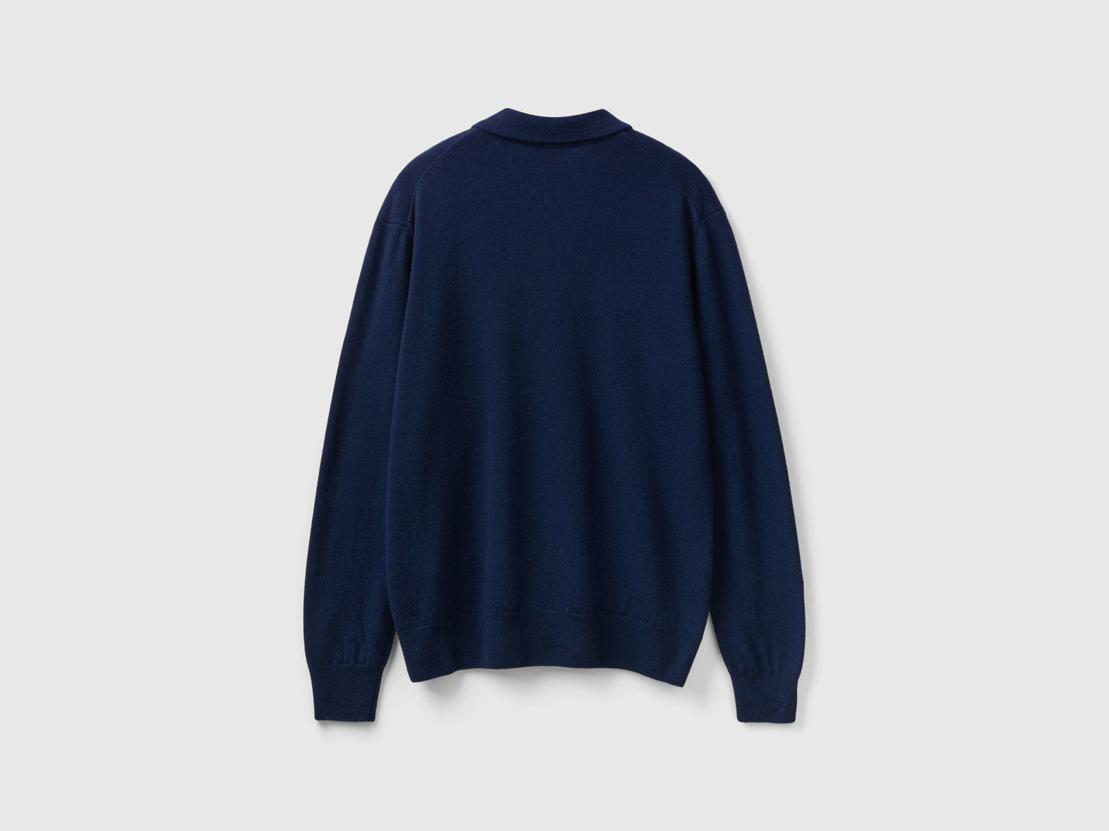 Polo in pura lana Merino da uomo blu scuro 2 | Benetton Outlet