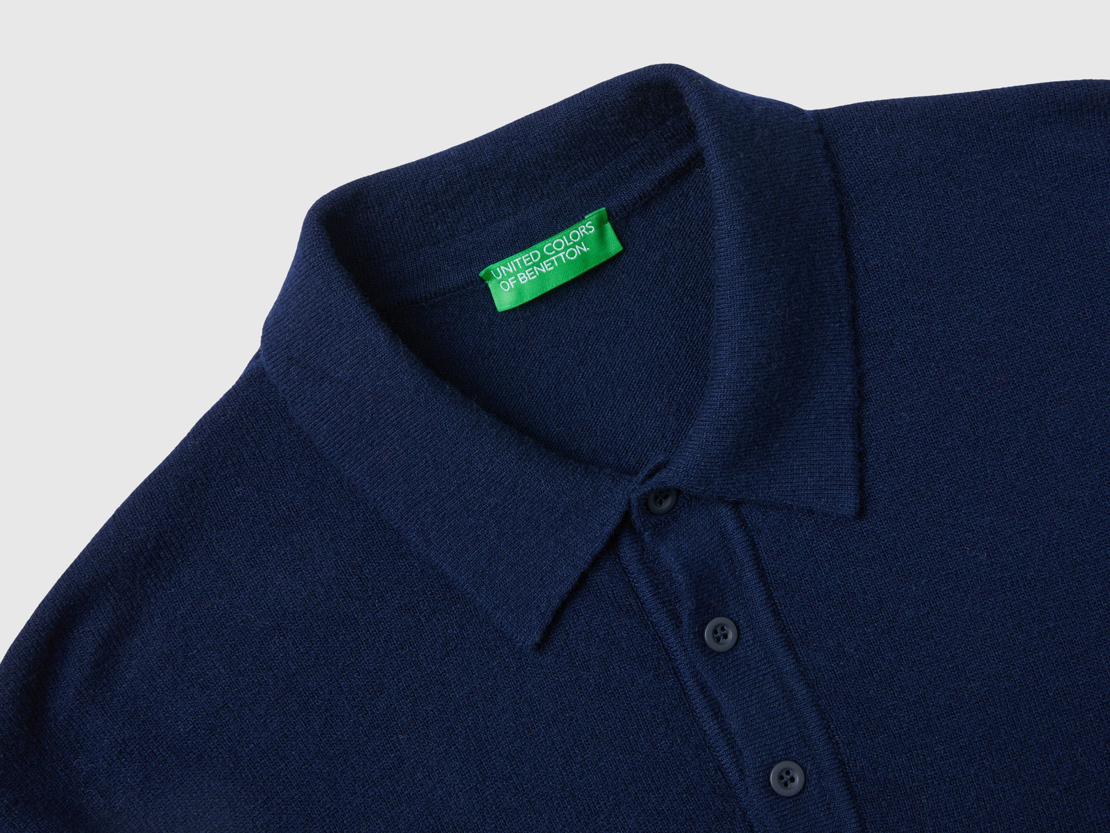 Polo in pura lana Merino da uomo blu scuro 3 | Benetton Outlet