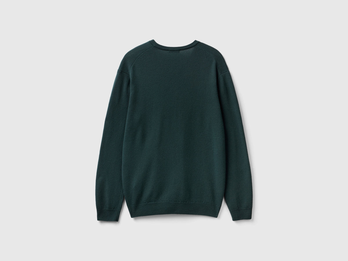 Maglia scollo a V in pura lana Merino