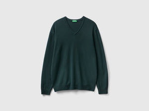 Maglia scollo a V in pura lana Merino