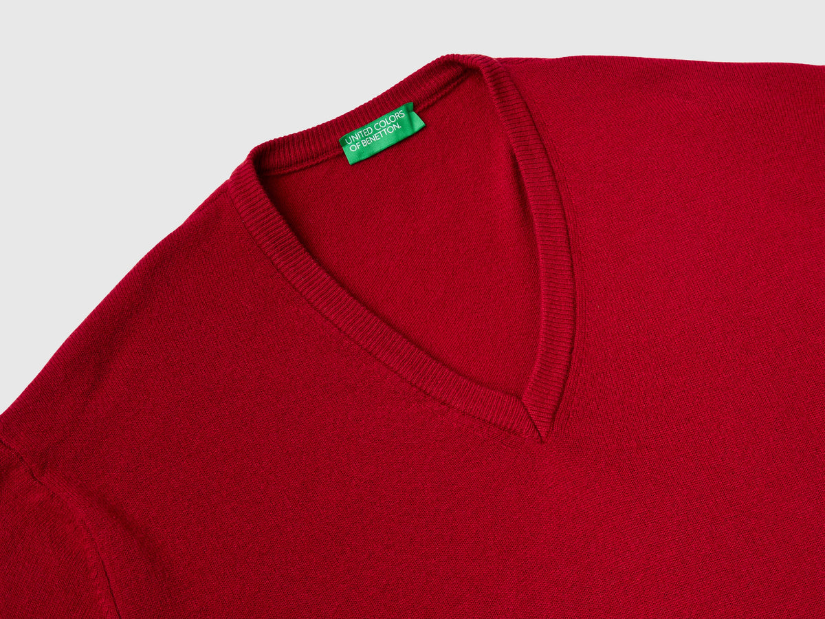 Maglia scollo a V in pura lana Merino