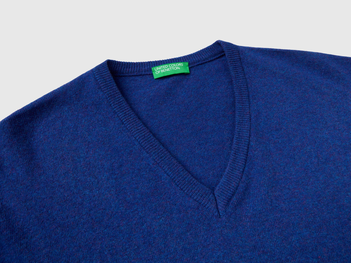 Maglia scollo a V in pura lana Merino