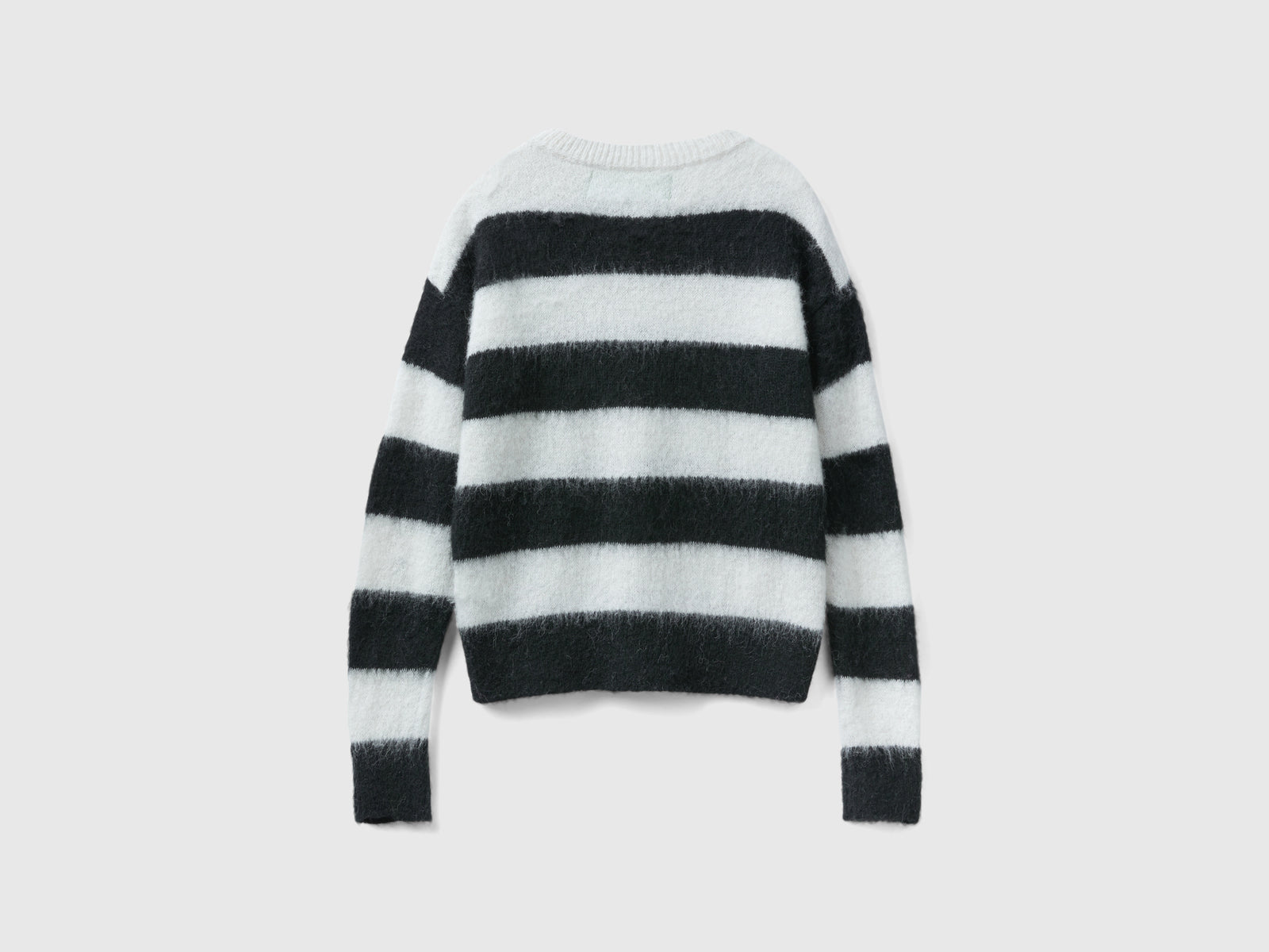 Maglia a righe in misto alpaca da donna nero 2 | Benetton Outlet