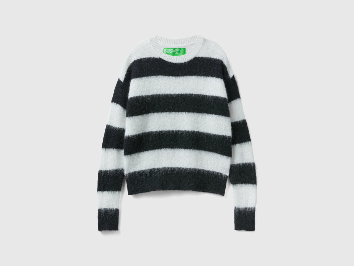 Maglia a righe in misto alpaca