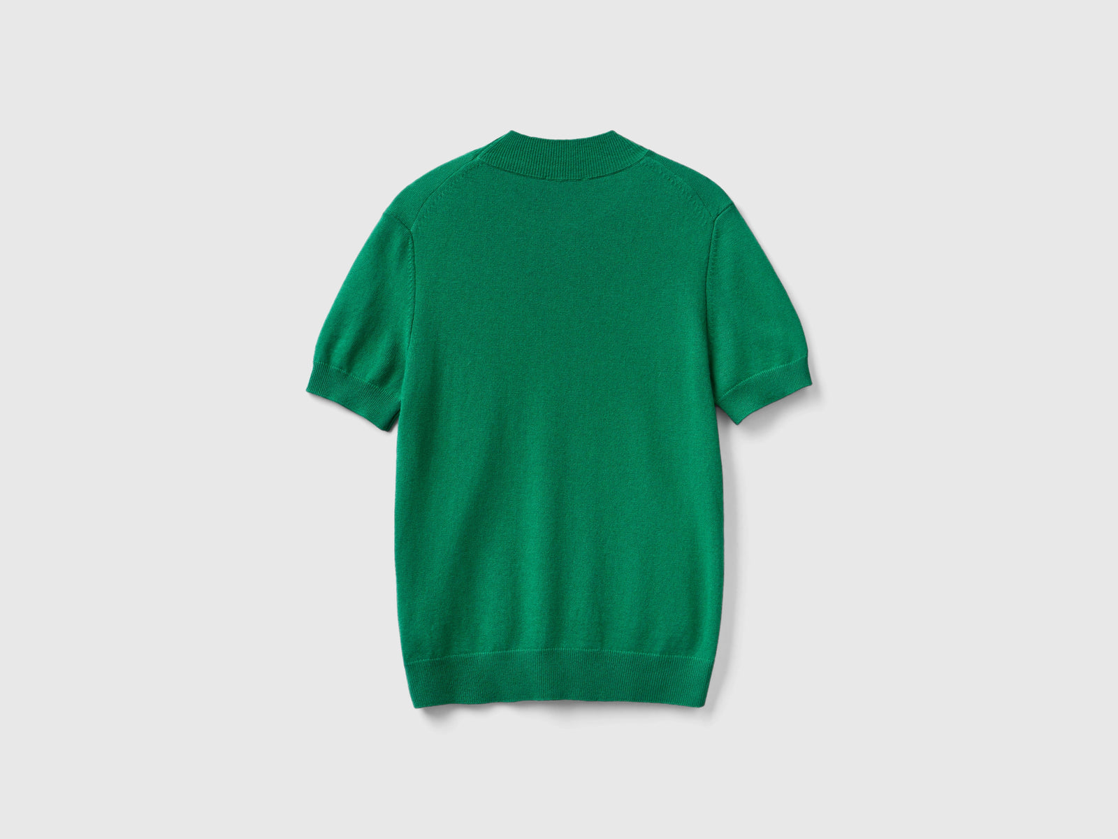 Maglia bosco a manica corta in misto cashmere da donna verde 2 | Benetton Outlet